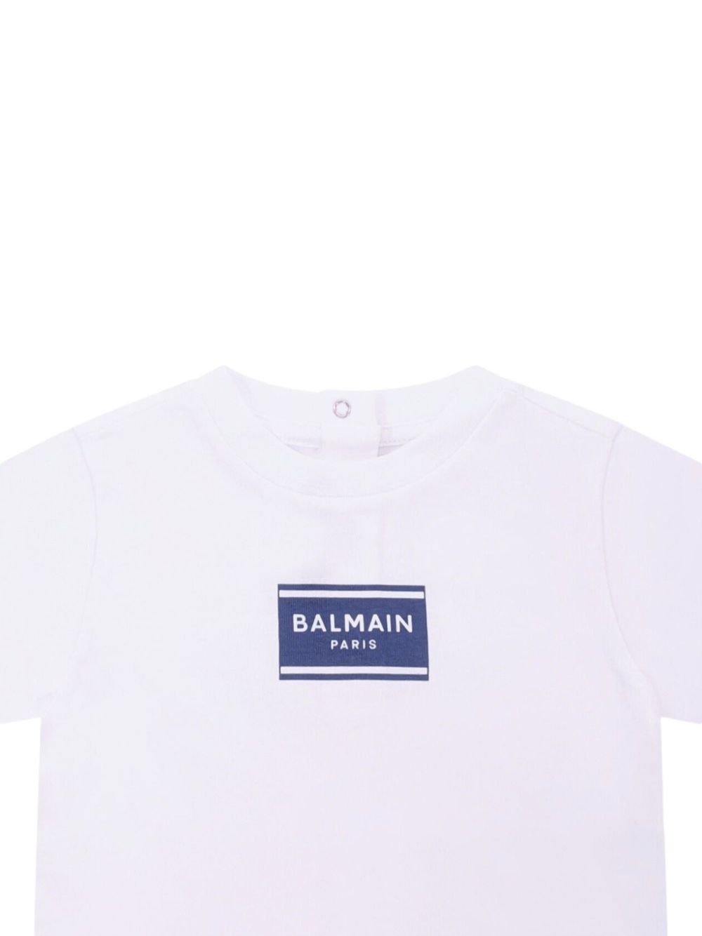 T-shirt per neonato Balmain Kids bianca con logo sul davanti BY8501 Z3672 100BL BALMAIN KIDS