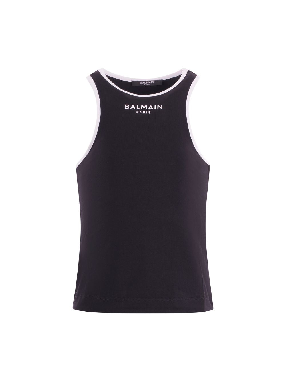 T-shirt per bambina Balmain Kids nera con logo stampato sul davanti BY8A12 Z3277 930BC BALMAIN KIDS