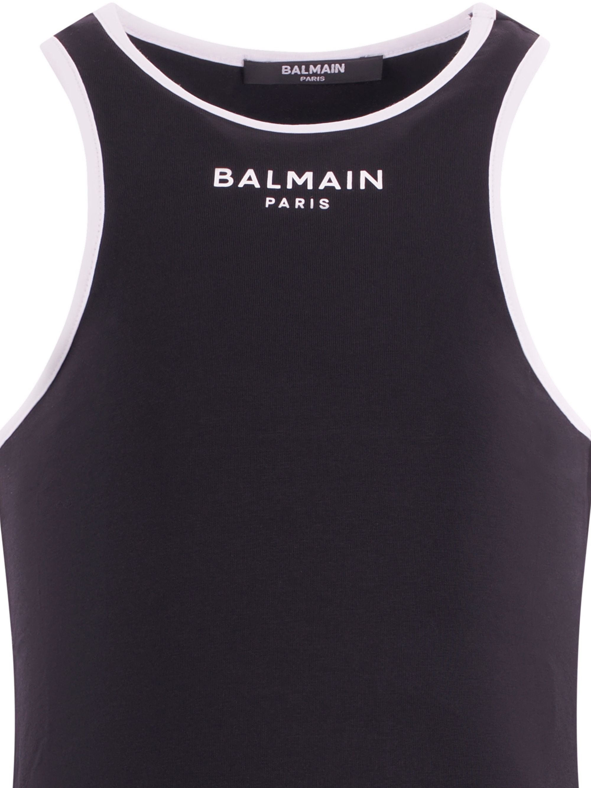 T-shirt per bambina Balmain Kids nera con logo stampato sul davanti BY8A12 Z3277 930BC BALMAIN KIDS