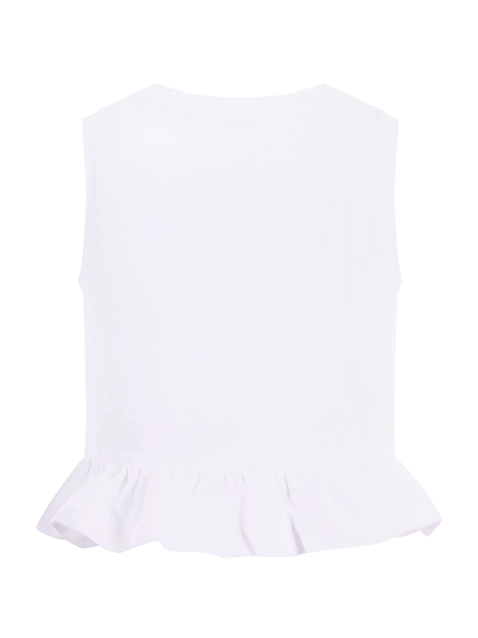 T-shirt per bambina Balmain Kids bianca con dettaglio ruches BY8B42 Z3672 100OR BALMAIN KIDS