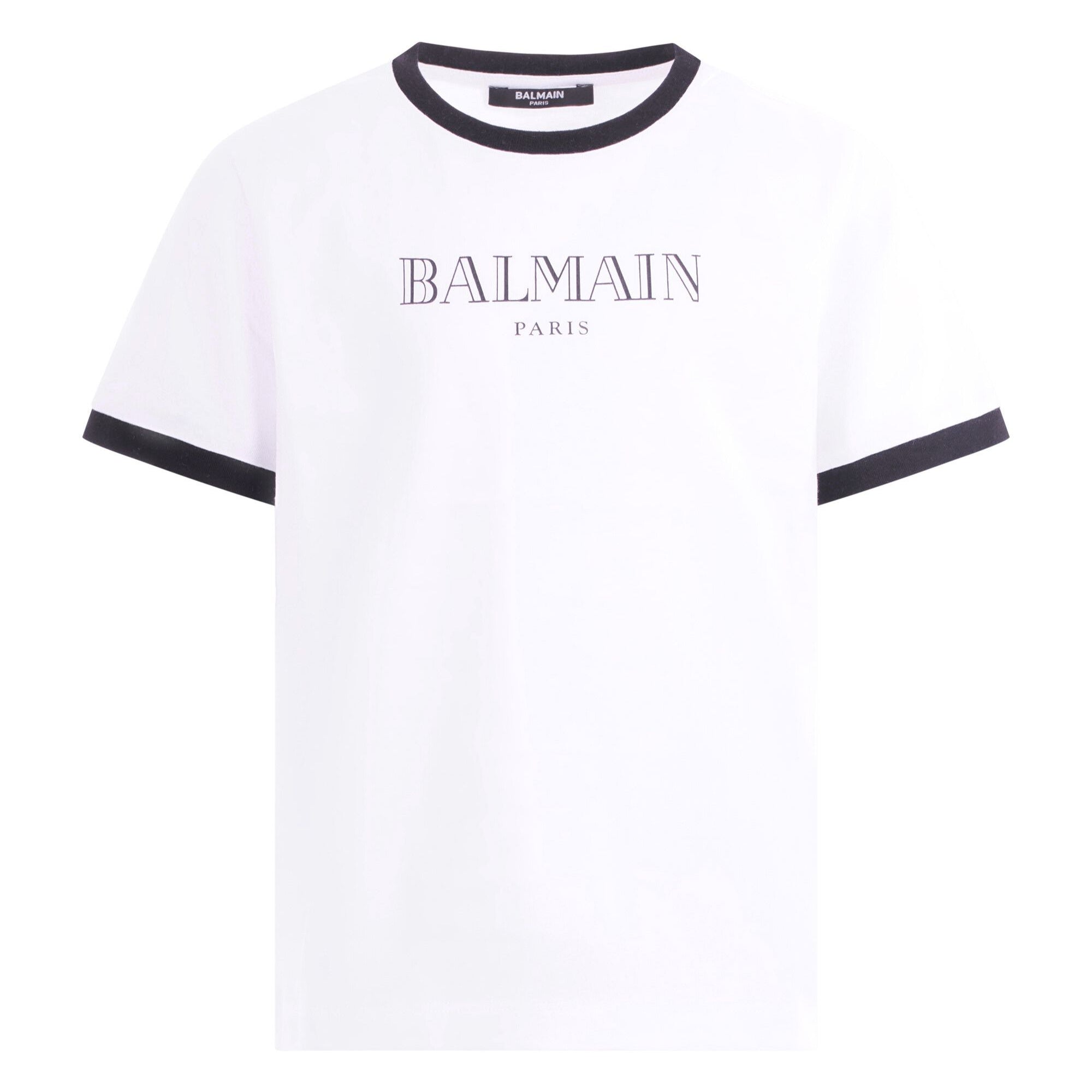 T-shirt per bambino Balmain Kids bianca con dettagli a contrasto BY8P41 Z3672 100NE BALMAIN KIDS