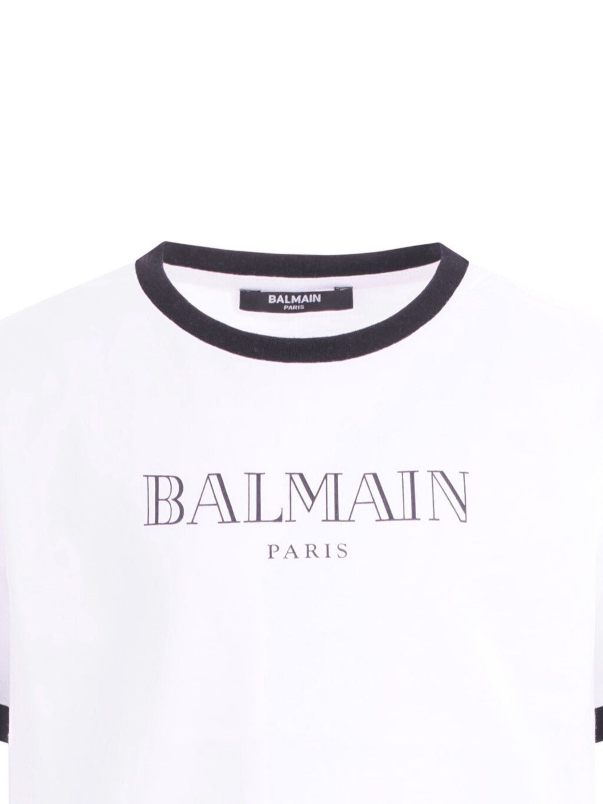 T-shirt per bambino Balmain Kids bianca con dettagli a contrasto BY8P41 Z3672 100NE BALMAIN KIDS