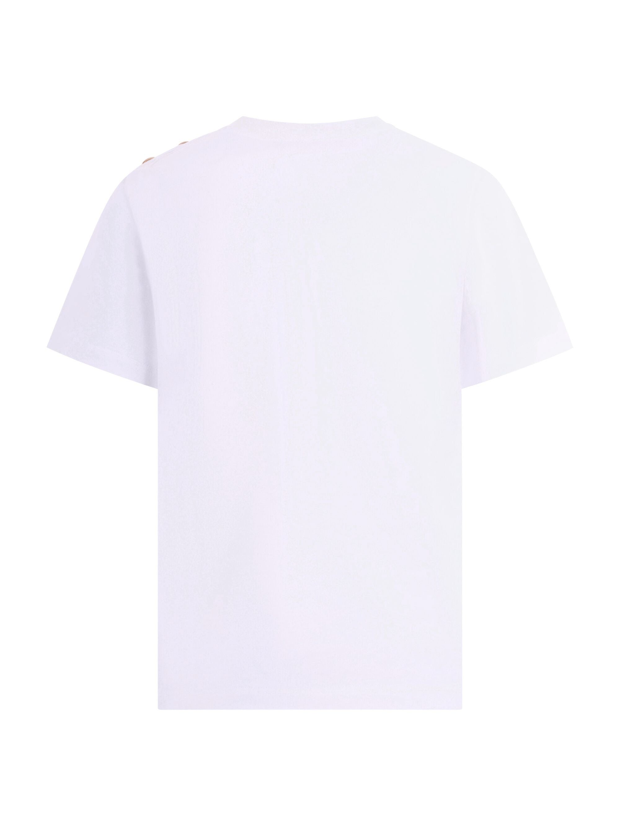 T-shirt per bambino Balmain Kids bianca con bottoni dorati BY8Q81 Z3672 100OR BALMAIN KIDS