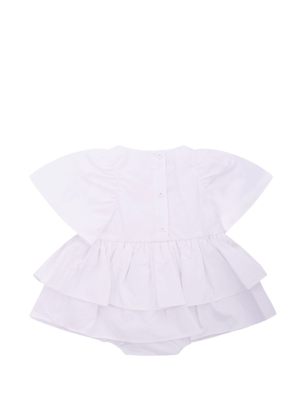 Abito per neonata Balmain Kids bianco con gonna a balze BYA011 P0562 100RS BALMAIN KIDS