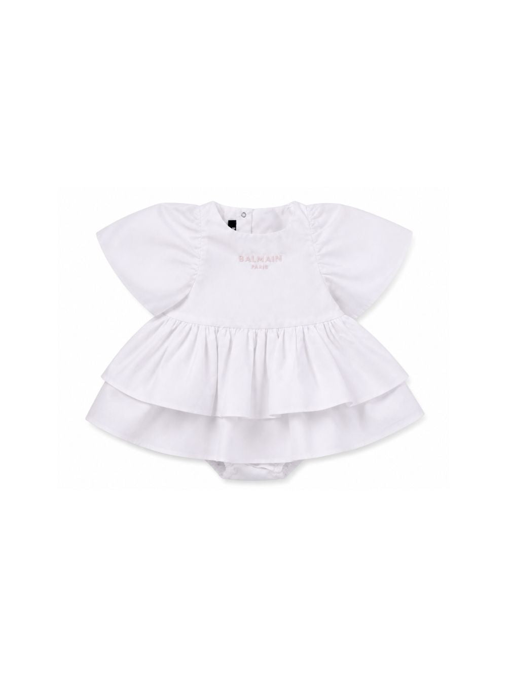 Abito per neonata Balmain Kids bianco con gonna a balze BYA011 P0562 100RS BALMAIN KIDS