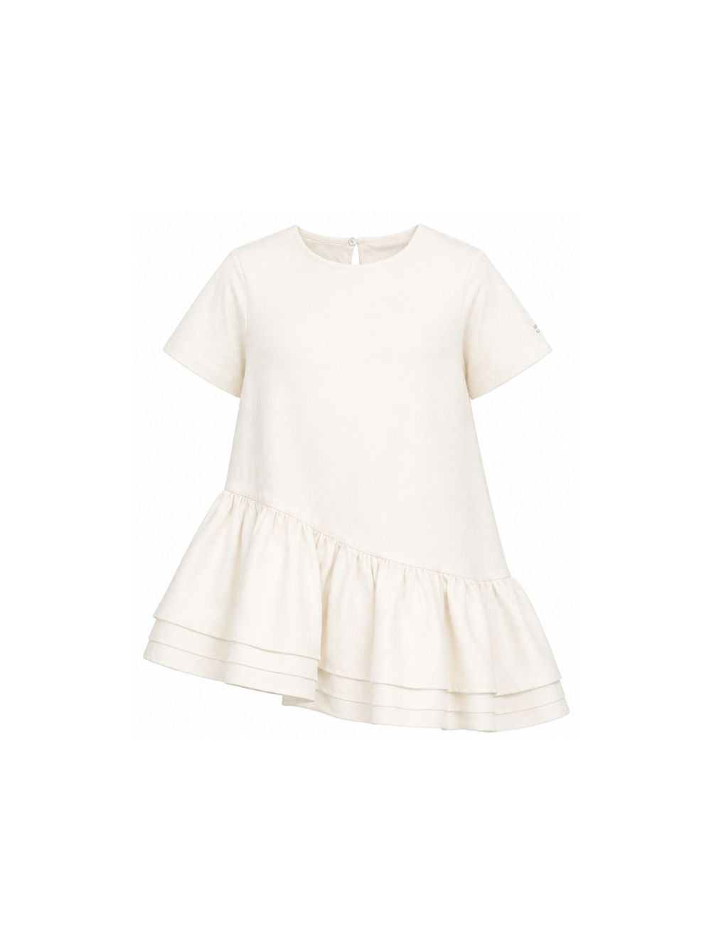 Abito per bambina Douuod Kids bianco con apertura a goccia sul retro DY1B01 P0589 101 DOUUOD KIDS