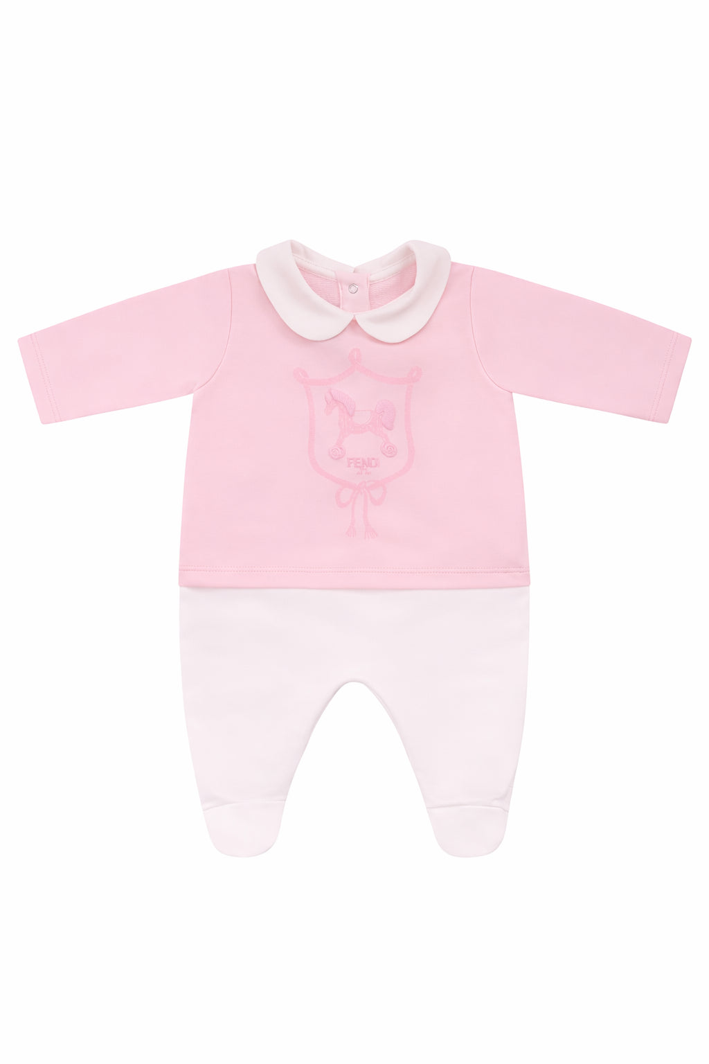 Set tre pezzi per neonata Fendi Kids rosa con stampa Cavallino Fendi BUK160 8RA F0C11 FENDI KIDS