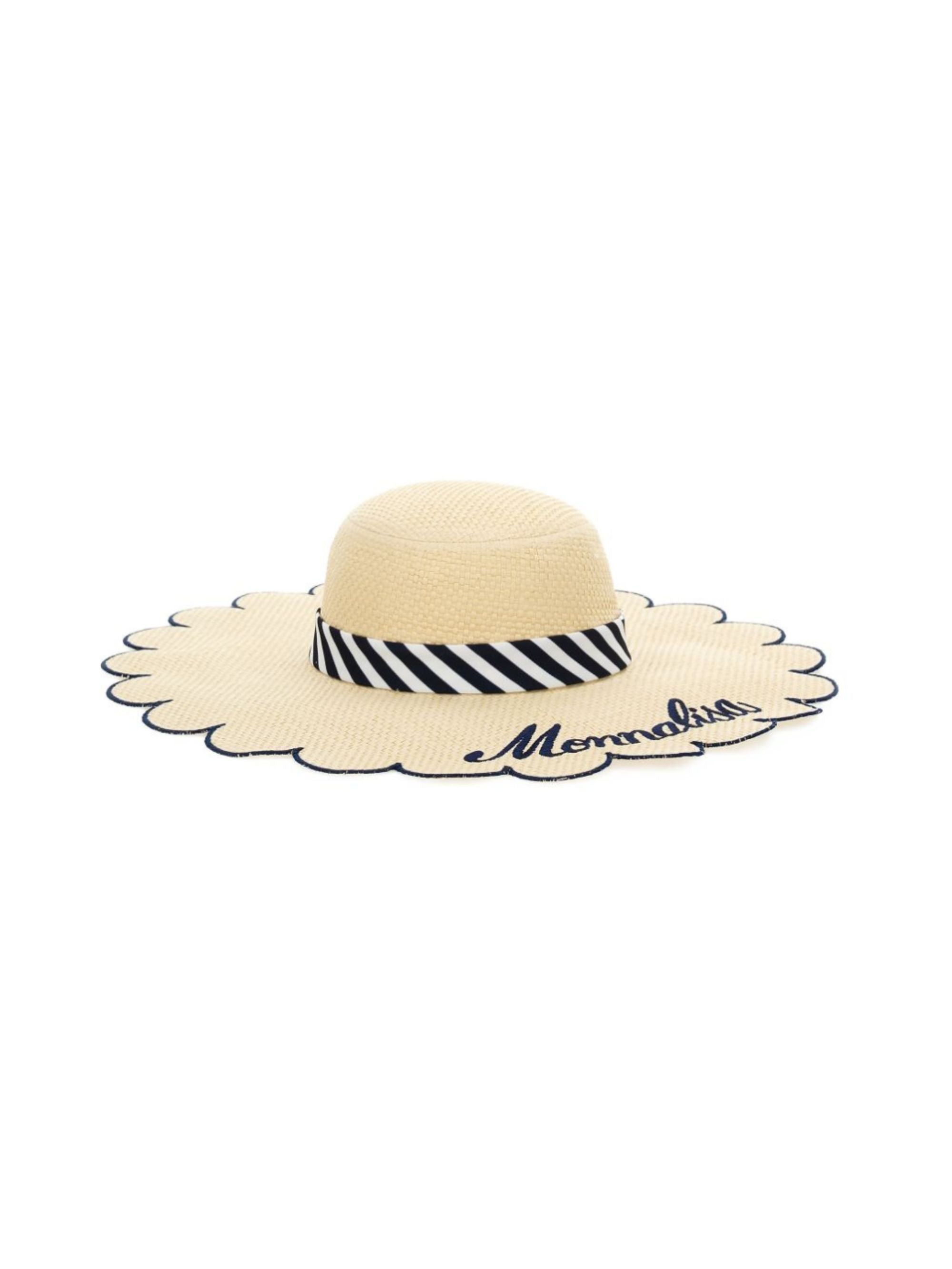 Cappello estivo per bambina Monnalisa beige a righe 19G016 7075 0356 MONNALISA KIDS
