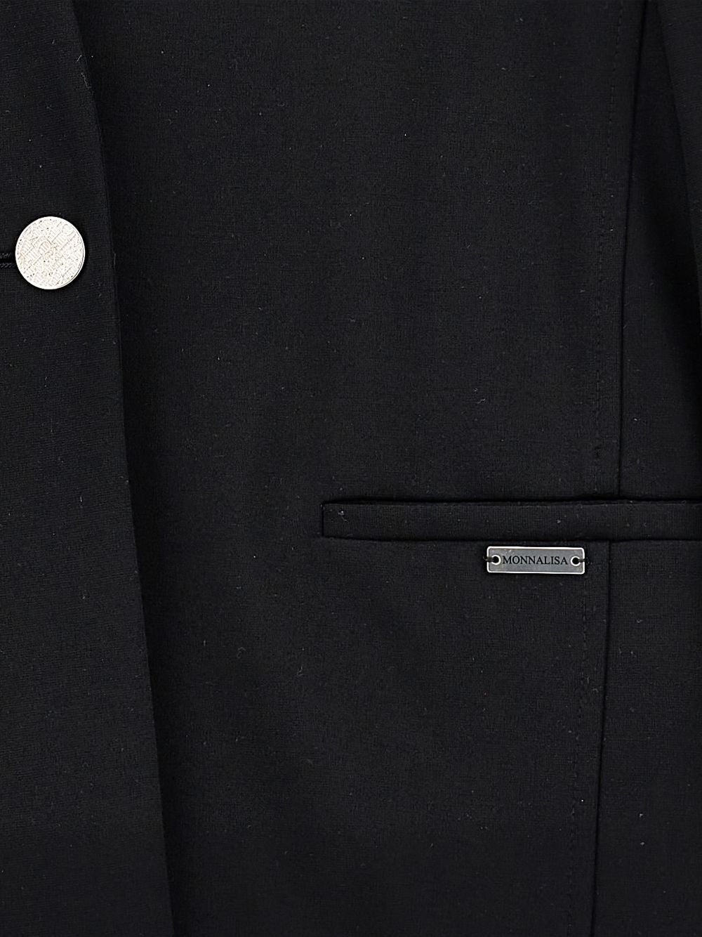 Blazer per bambina Monnalisa nero con tasche a filetto 41G100 7231 0050 MONNALISA KIDS