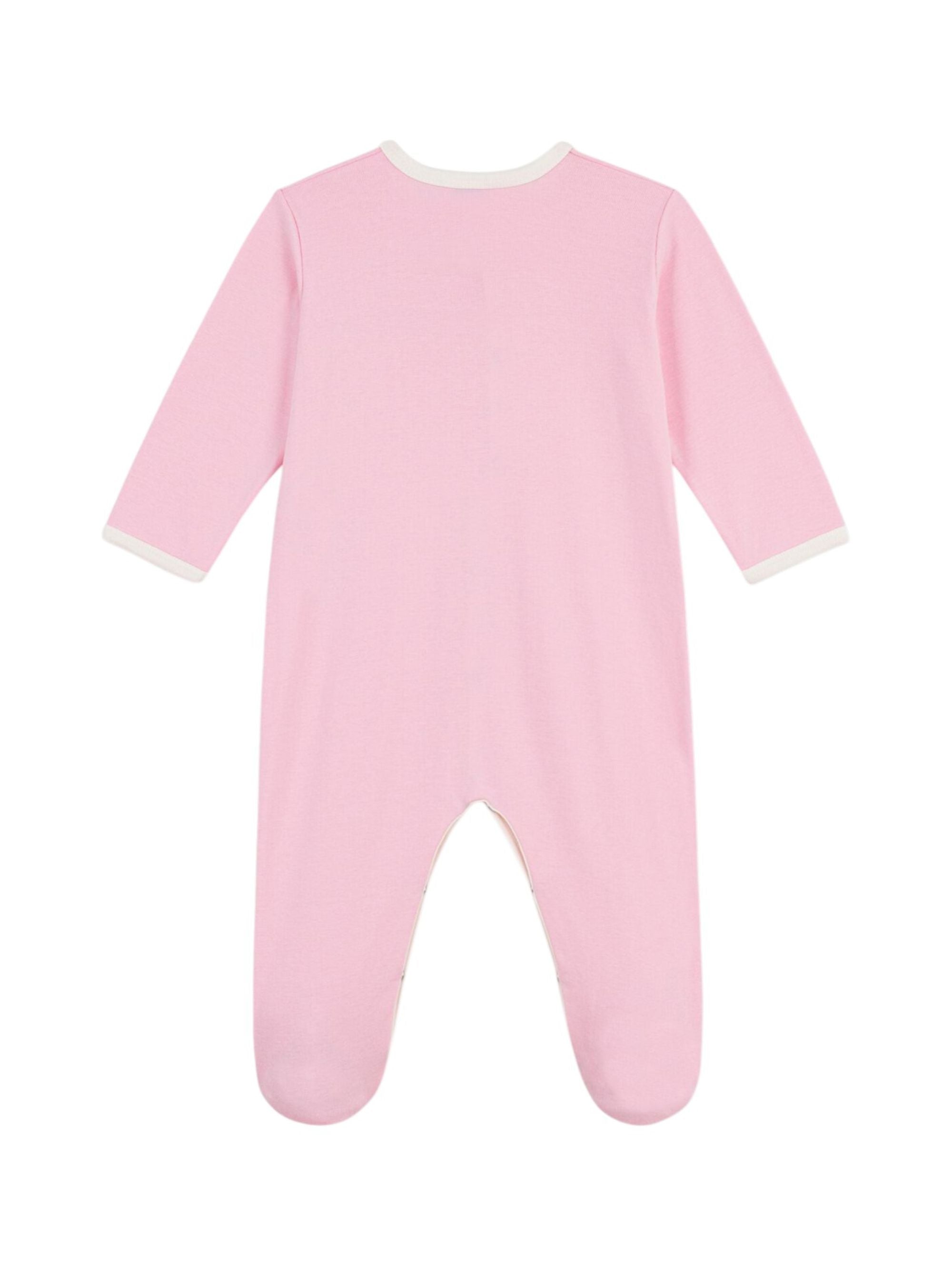 Tutina per neonata Petit Bateau rosa con scritta "petit amour" ricamata sul davanti A0FIZ 03 PETIT BATEAU KIDS