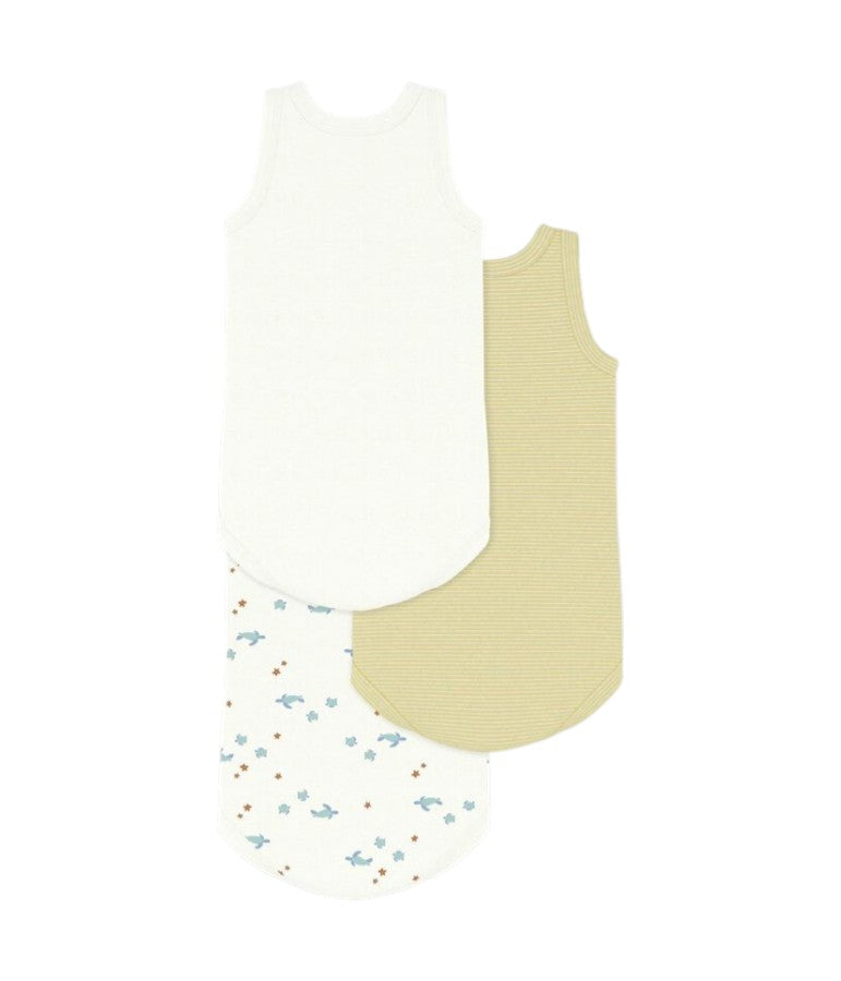 Set di tre tutine per neonati Petit Bateau multicolore a fantasie diverse A0FSM 00 PETIT BATEAU KIDS