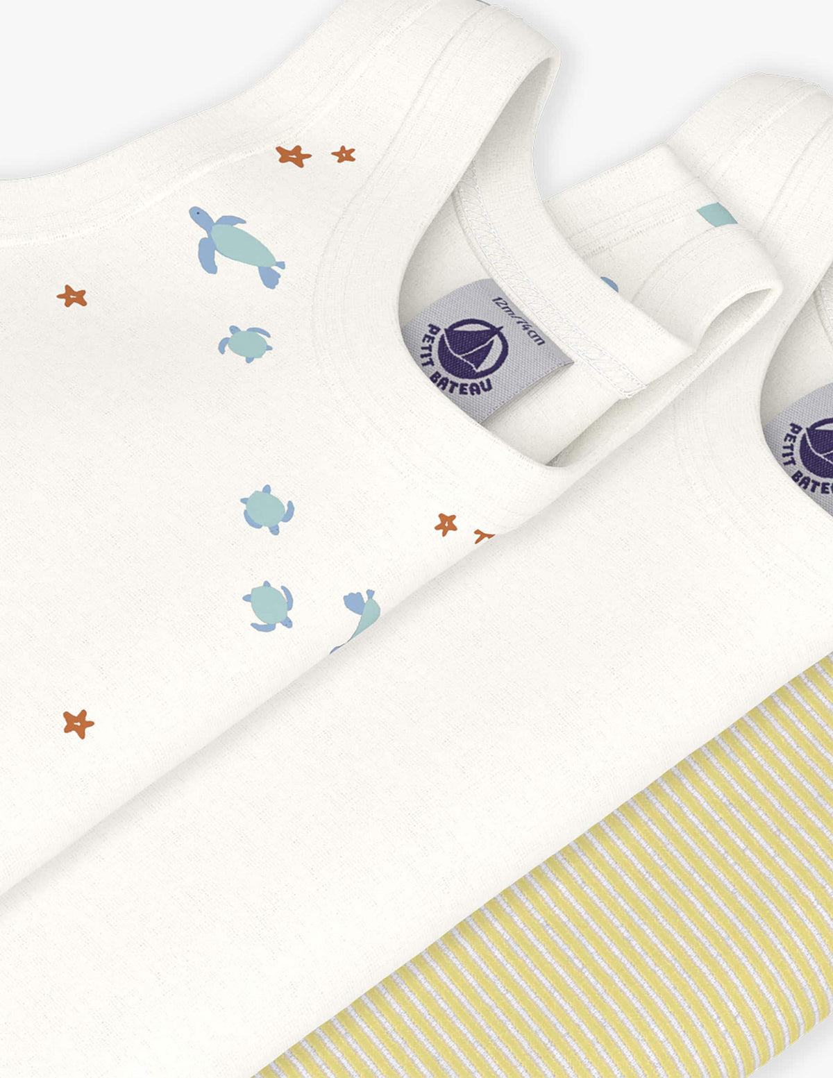 Set di tre tutine per neonati Petit Bateau multicolore a fantasie diverse A0FSM 00 PETIT BATEAU KIDS