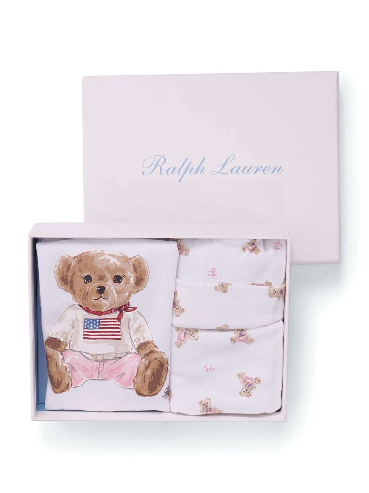 Set tutina cappellino e bavaglino per neonato Polo Ralph Lauren Kids bianco con motivo Polo Bear 310981226 001 Ralph Lauren kids
