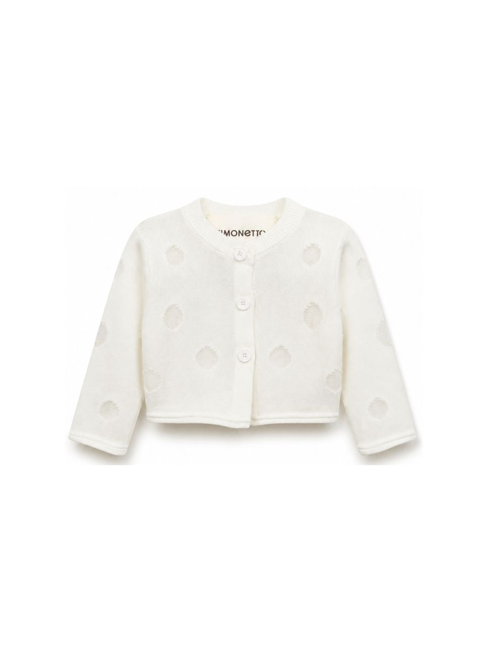 Cardigan per neonata Simonetta bianco con motivo a pois SY9000 X0252 101 SIMONETTA KIDS