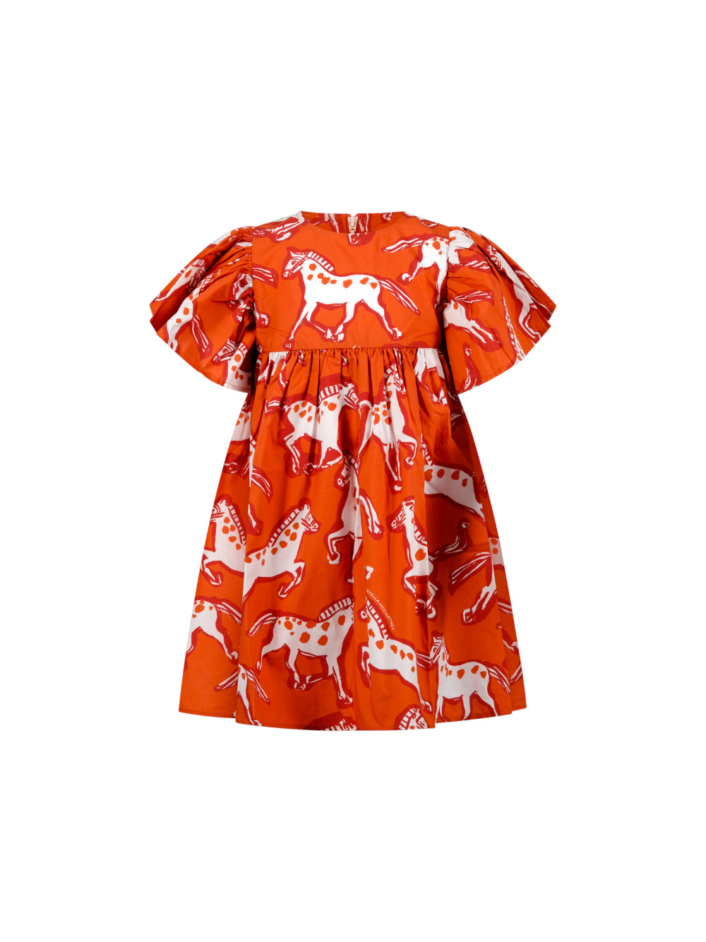 Abito per bambina Stella McCartney Kids rosso con stampa cavalli all-over TY1F11 Z3744 421MC STELLA McCARTNEY KIDS