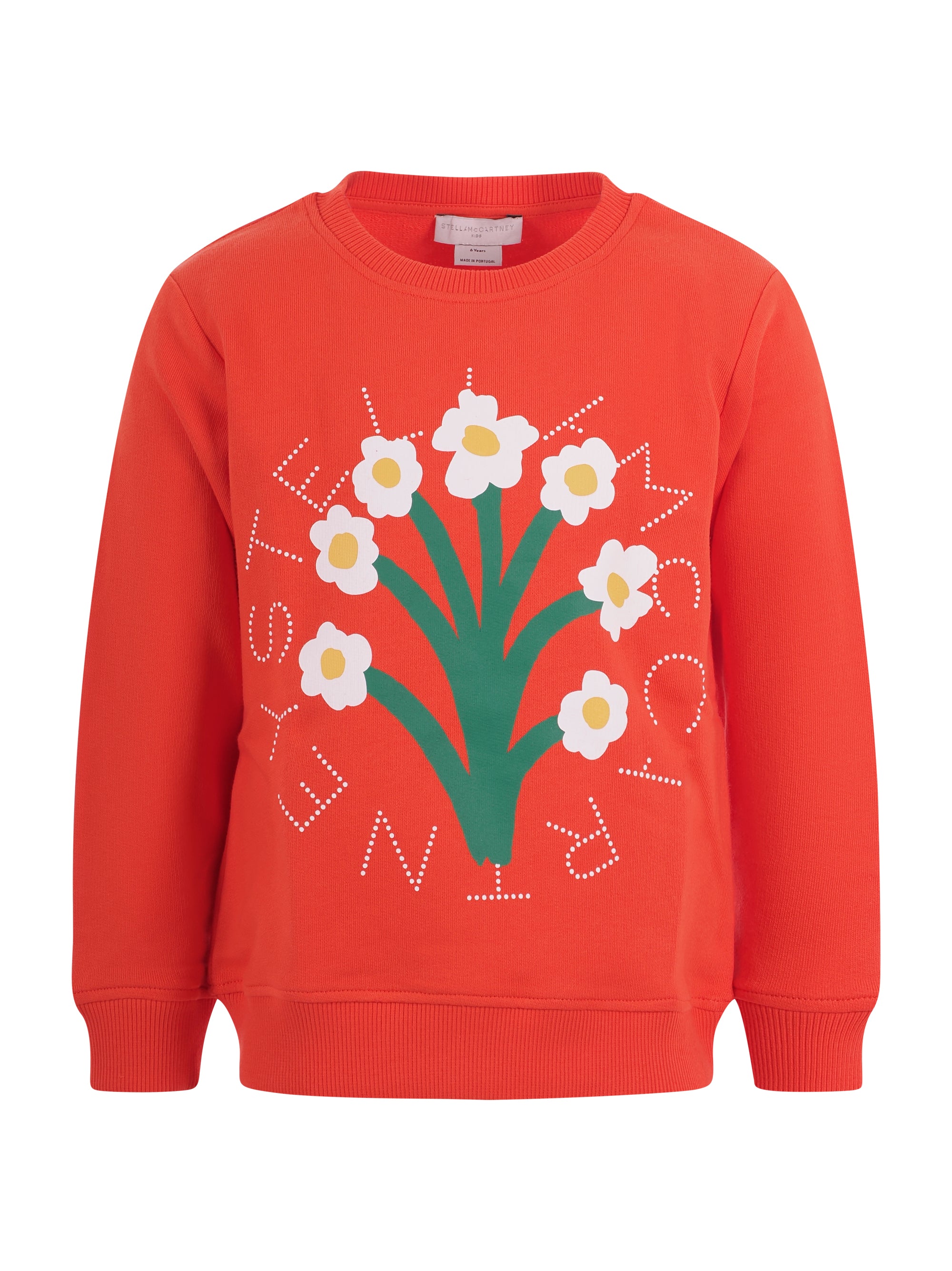 Felpa per bambina Stella McCartney Kids rossa con stampa fiori sul davanti TY4B00 Z0499 426 STELLA McCARTNEY KIDS