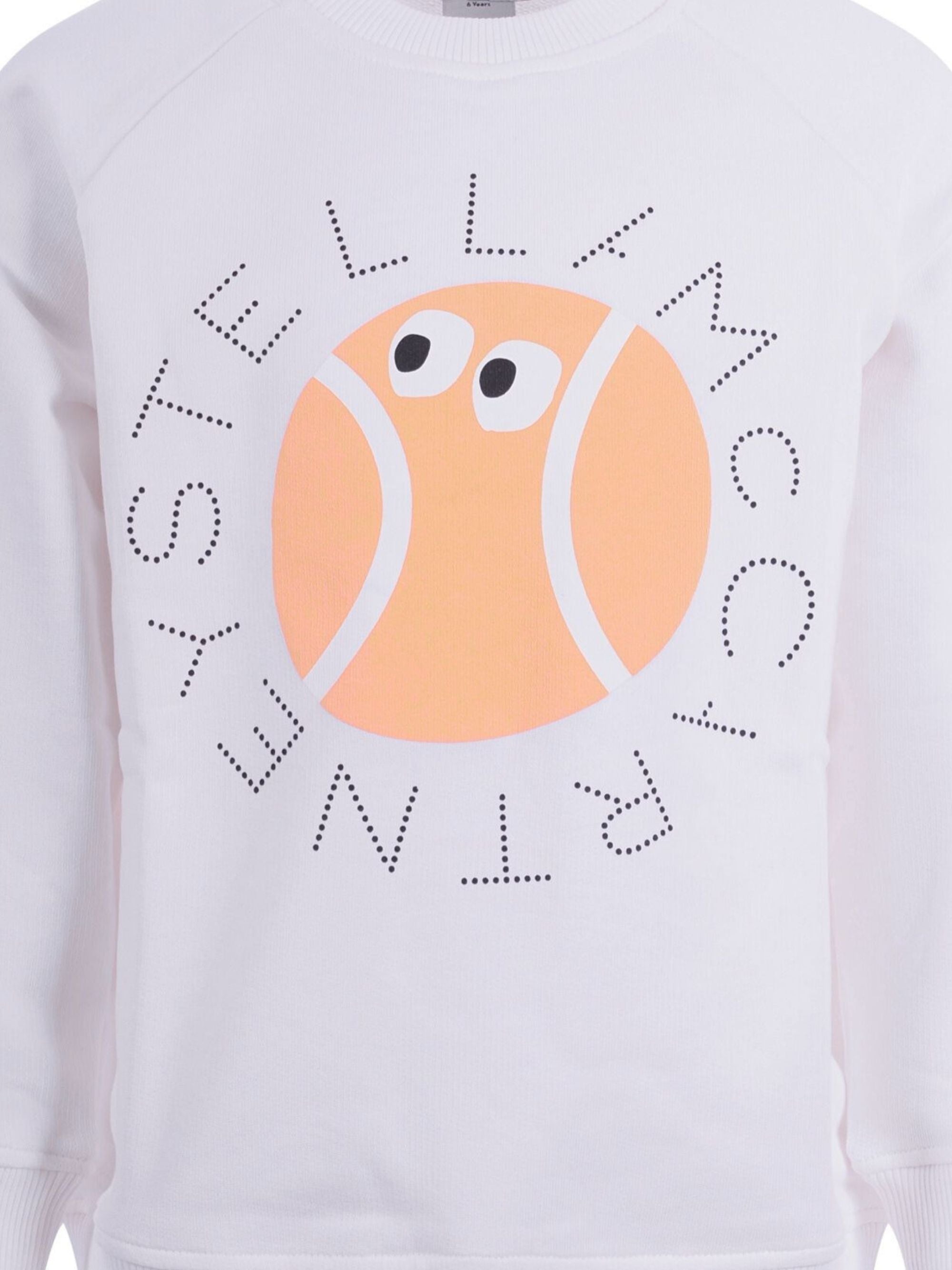 Felpa per bambino Stella McCartney Kids bianca con stampa pallina da tennis TY4Q60 Z0499 101 STELLA McCARTNEY KIDS