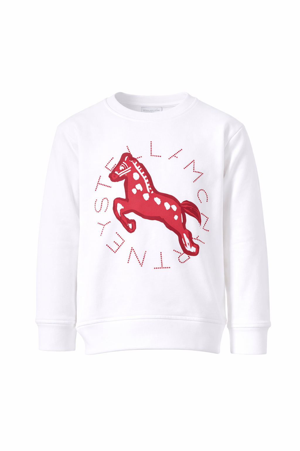 Felpa per bambina Stella McCartney Kids bianca con stampa cavallo TY4R50 Z0499 101 STELLA McCARTNEY KIDS