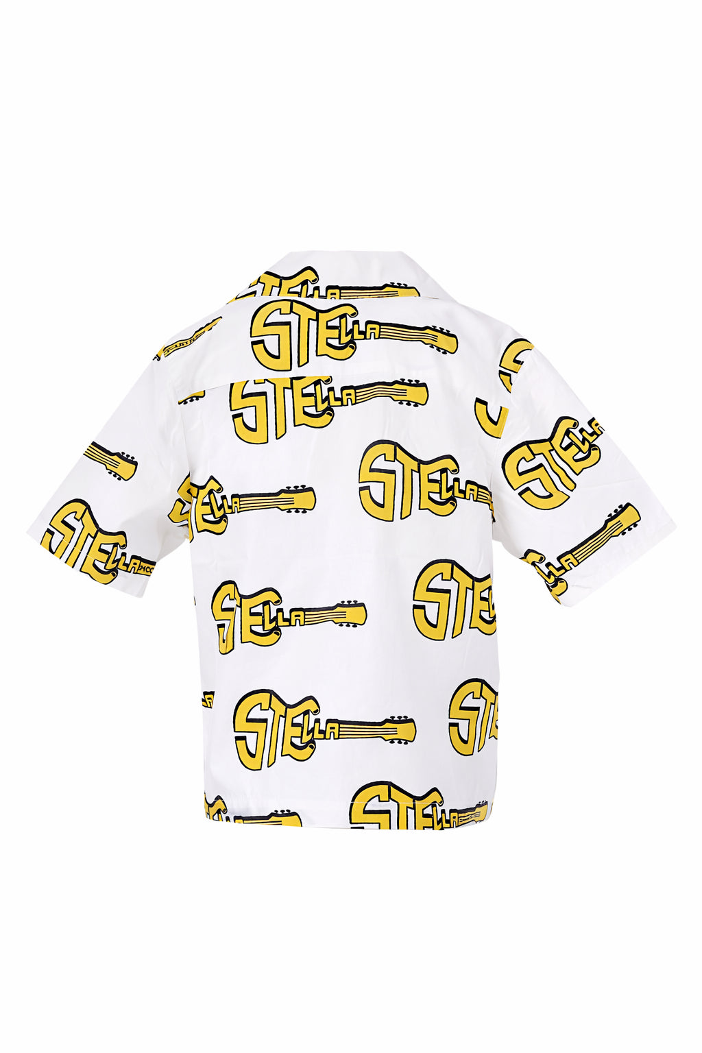 Camicia per bambino Stella McCartney Kids bianca con stampo logo chitarra TY5P01 Z3542 101MC STELLA McCARTNEY KIDS