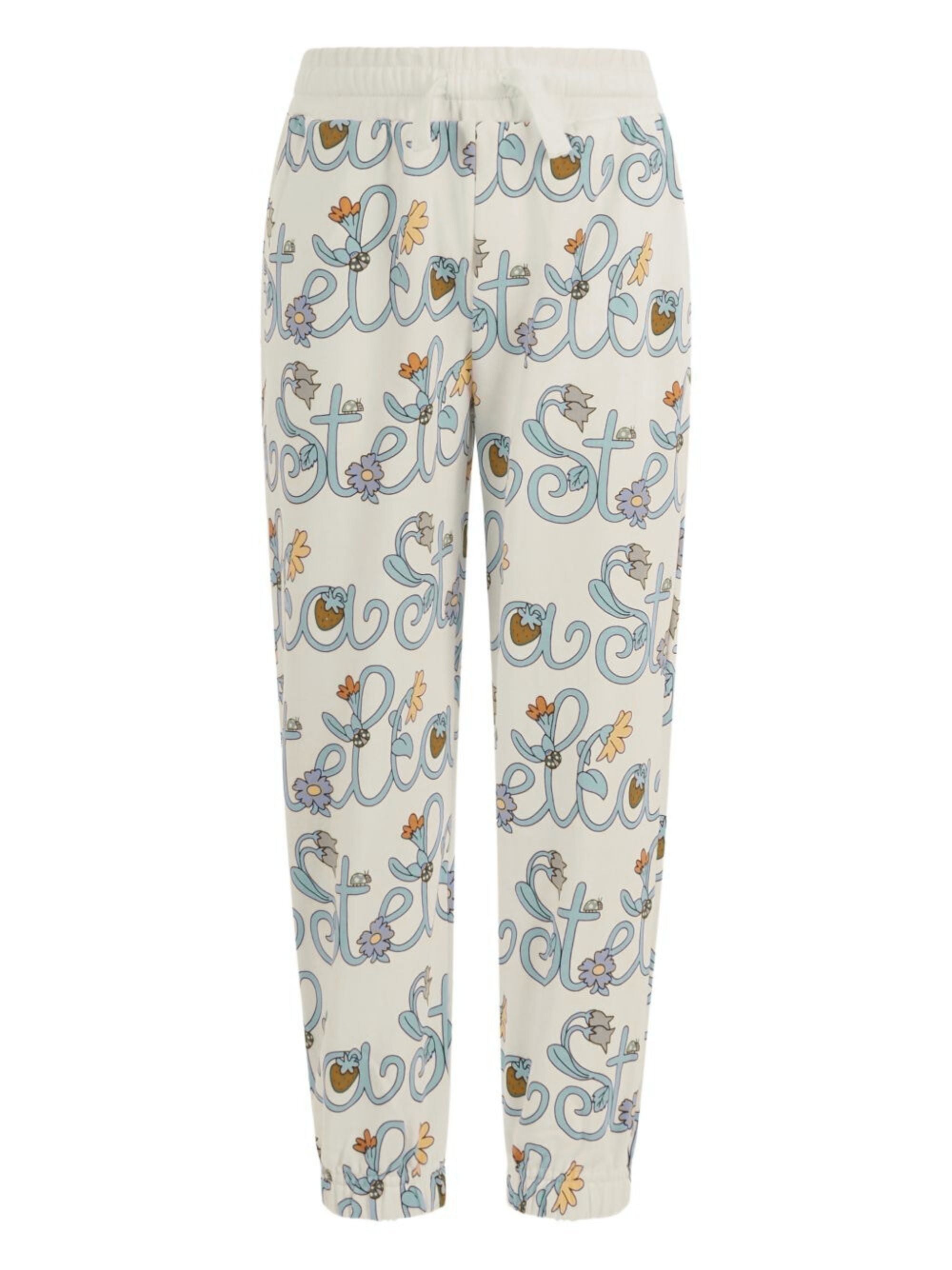 Pantaloni per bambina Stella McCartney Kids bianchi con logo all-over TY6E50 Z3422 101MC STELLA McCARTNEY KIDS