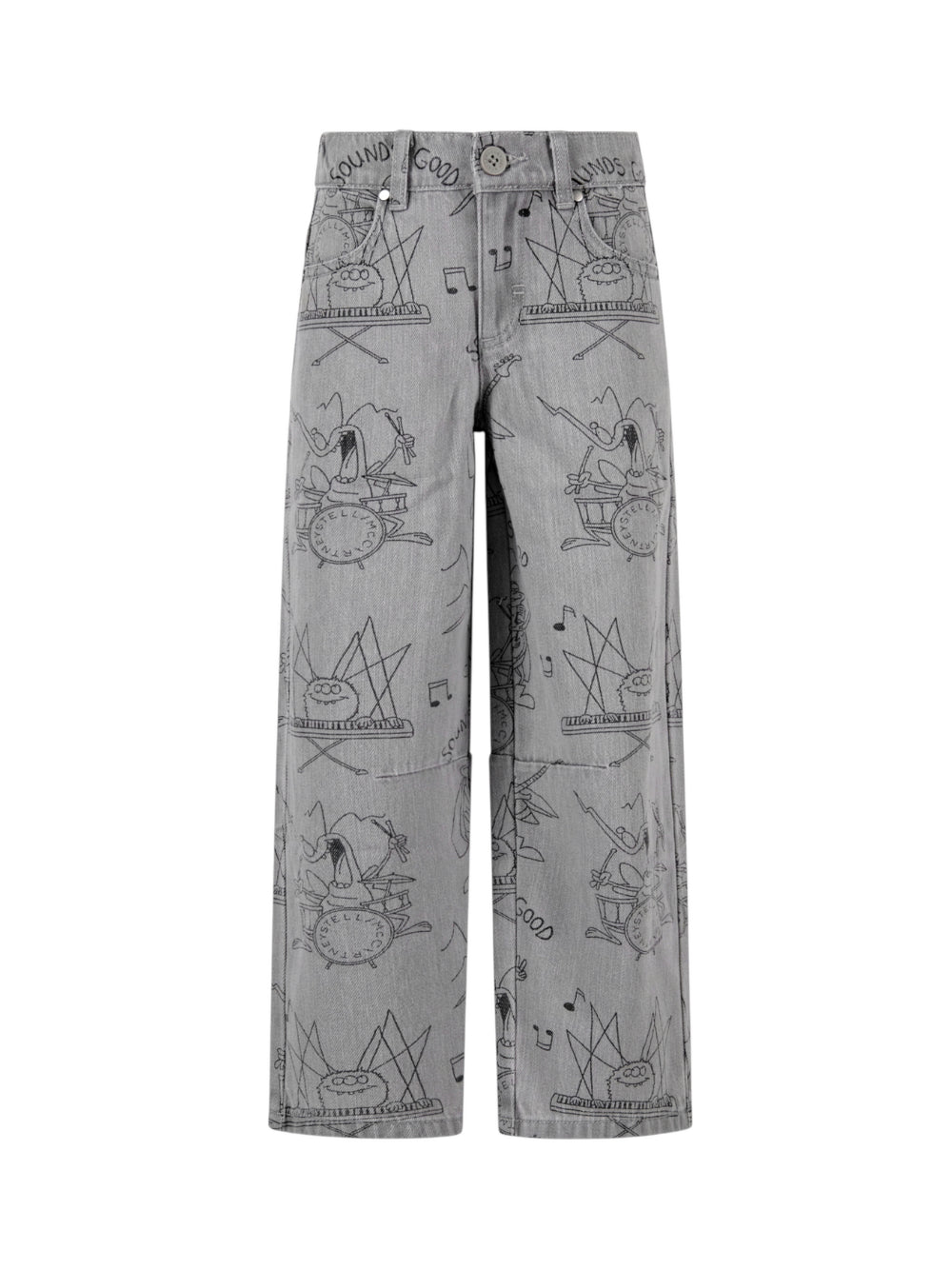 Jeans per bambino Stella McCartney Kids grigi con stampa grafica TY6P10 Z3544 909NE STELLA McCARTNEY KIDS
