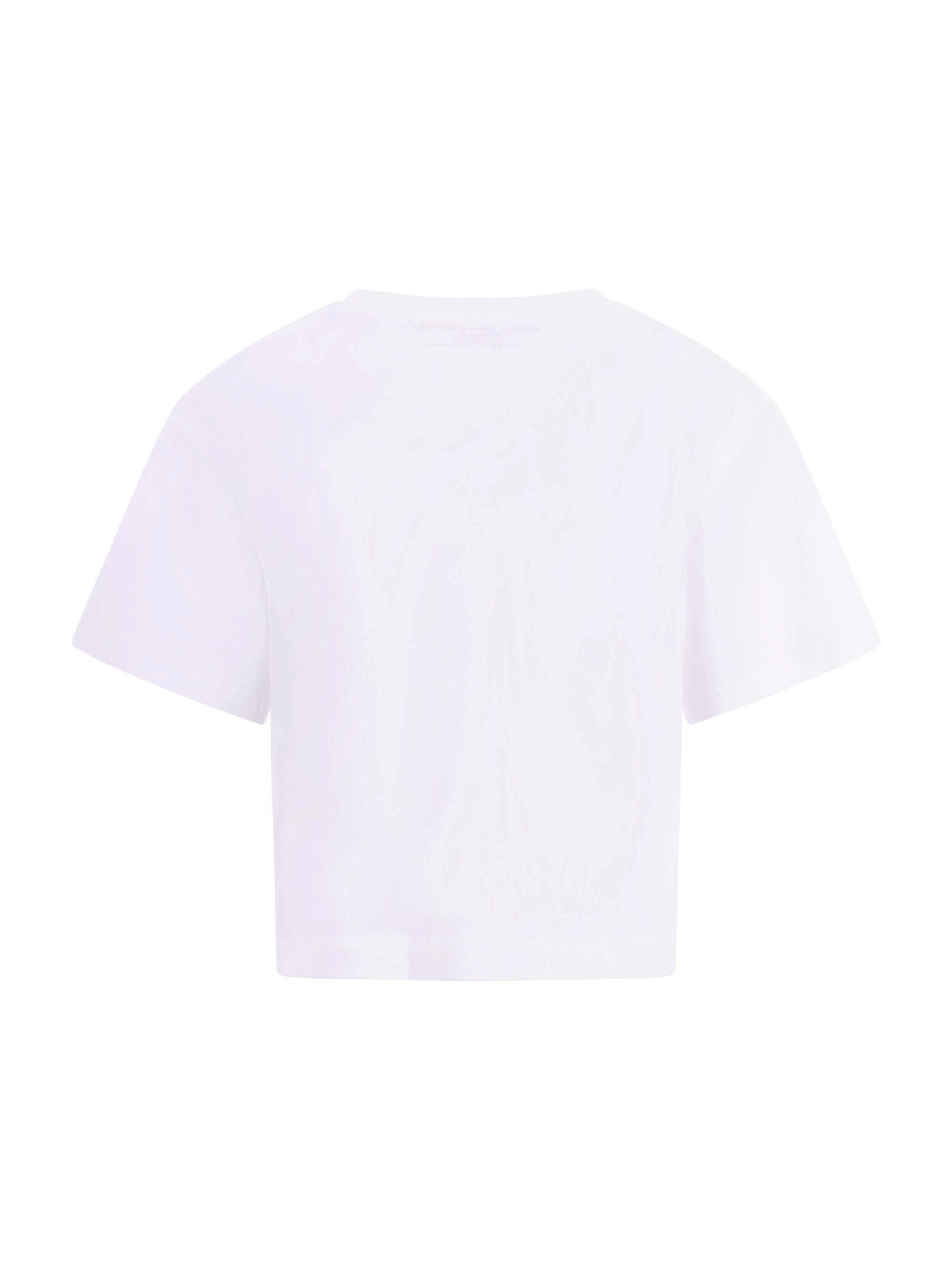 T-shirt per bambina Stella McCartney Kids bianca con stampa grafica sul davanti TY8A91 Z0434 100 STELLA McCARTNEY KIDS