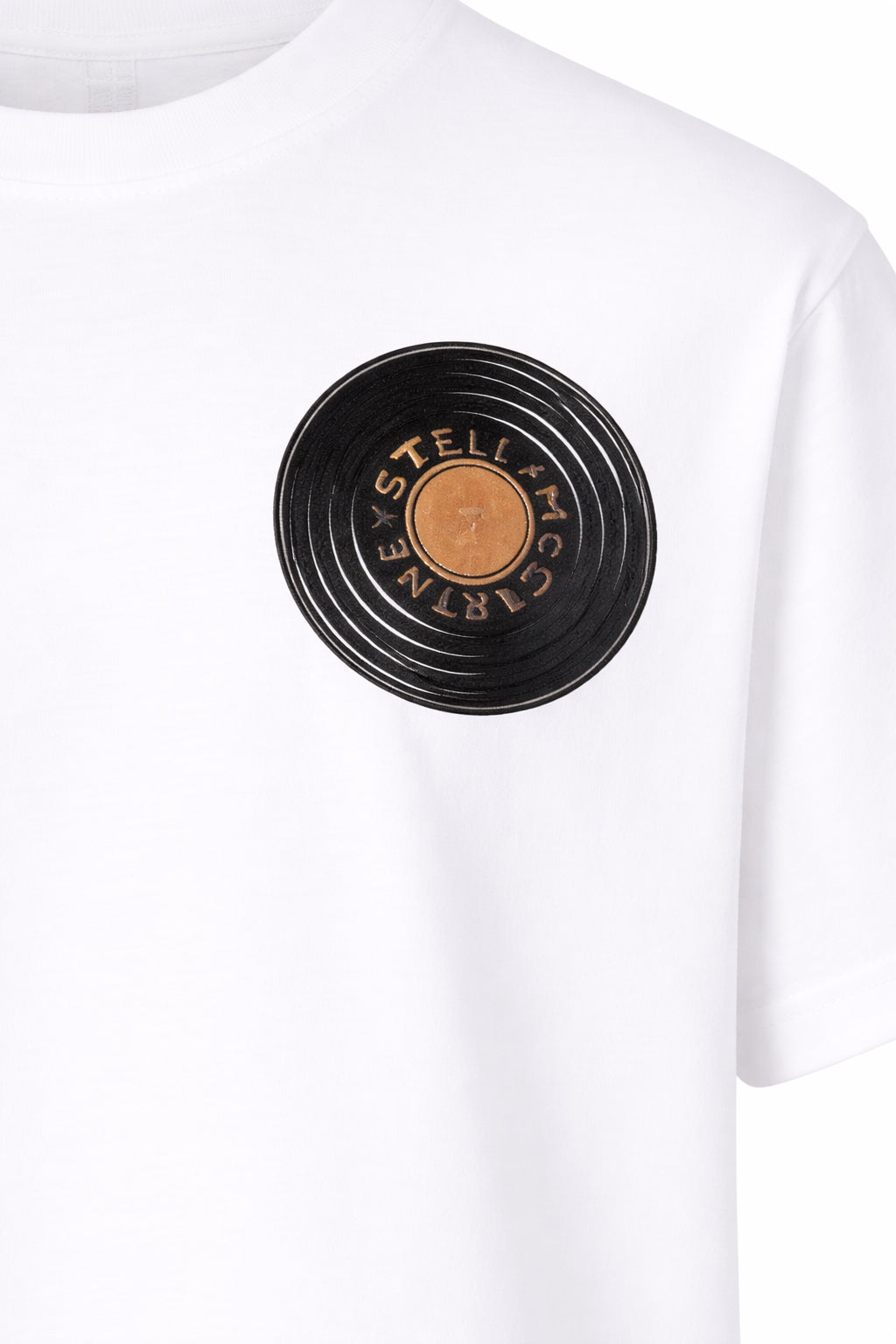T-shirt per bambino Stella McCartney Kids bianca con stampa disco sul petto TY8P11 Z0434 101 STELLA McCARTNEY KIDS