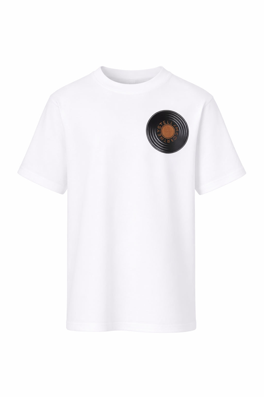 T-shirt per bambino Stella McCartney Kids bianca con stampa disco sul petto TY8P11 Z0434 101 STELLA McCARTNEY KIDS