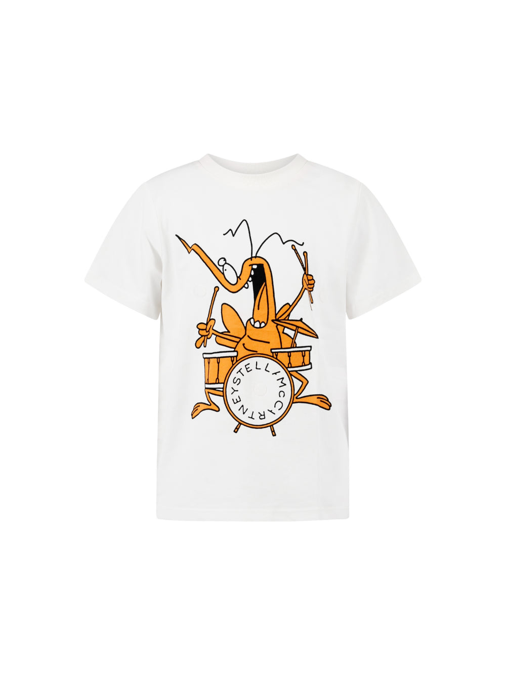 T-shirt per bambino Stella McCartney Kids bianca con stampa grafica sul davanti TY8P31 Z0434 101 STELLA McCARTNEY KIDS