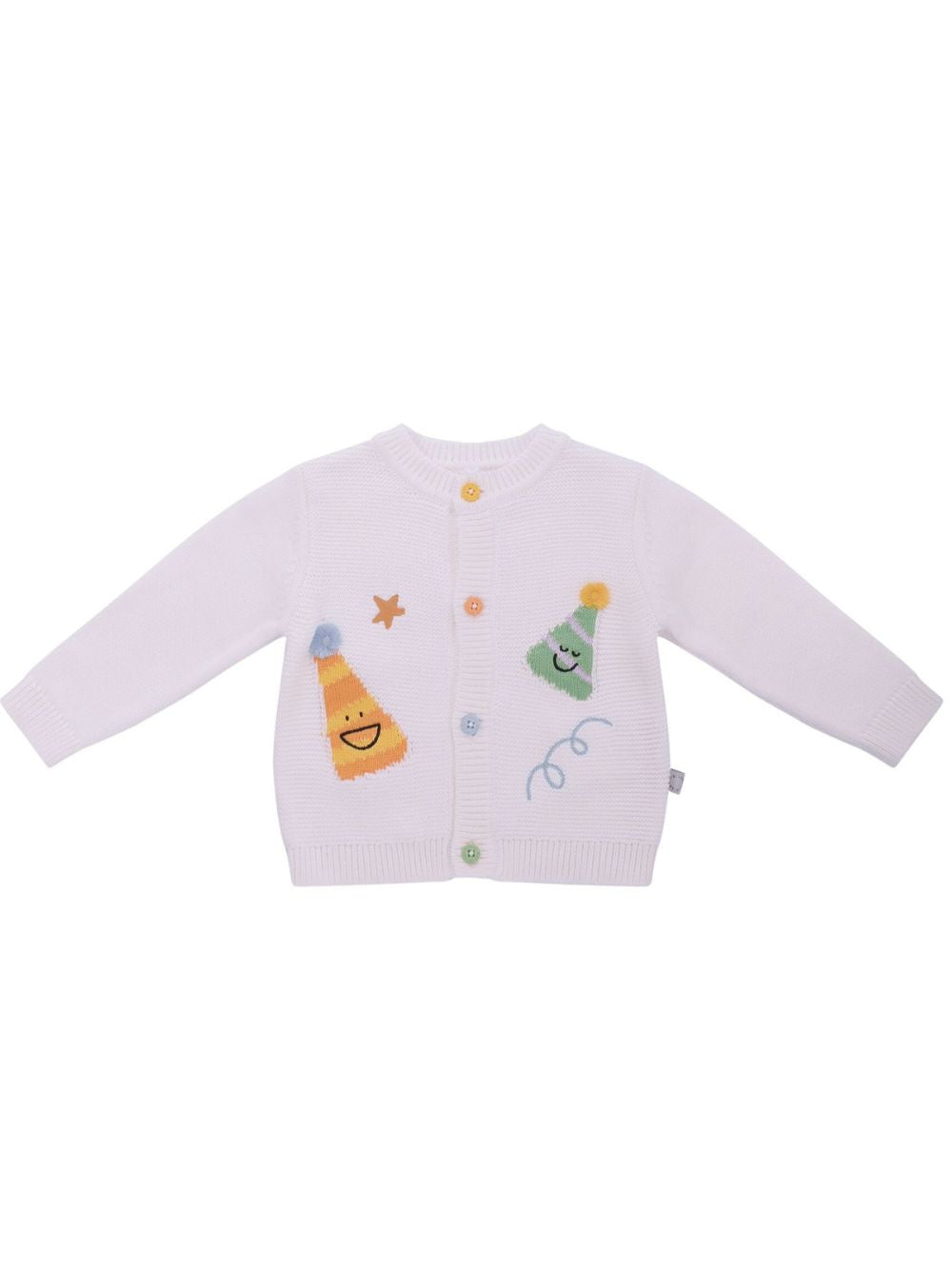 Cardigan per neonati Stella McCartney Kids bianco con ricamo cappelli da festa TY9520 Z2423 101 STELLA McCARTNEY KIDS
