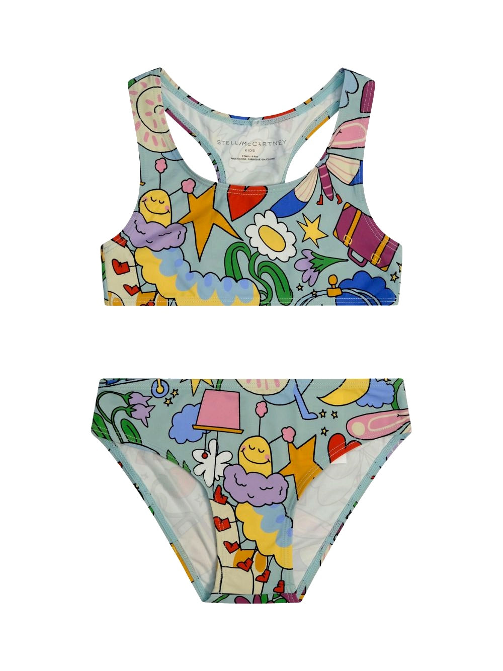 Costume due pezzi per bambina Stella McCartney Kids multicolore con stampa grafica all-over TYCA35 Z3509 754MC STELLA McCARTNEY KIDS