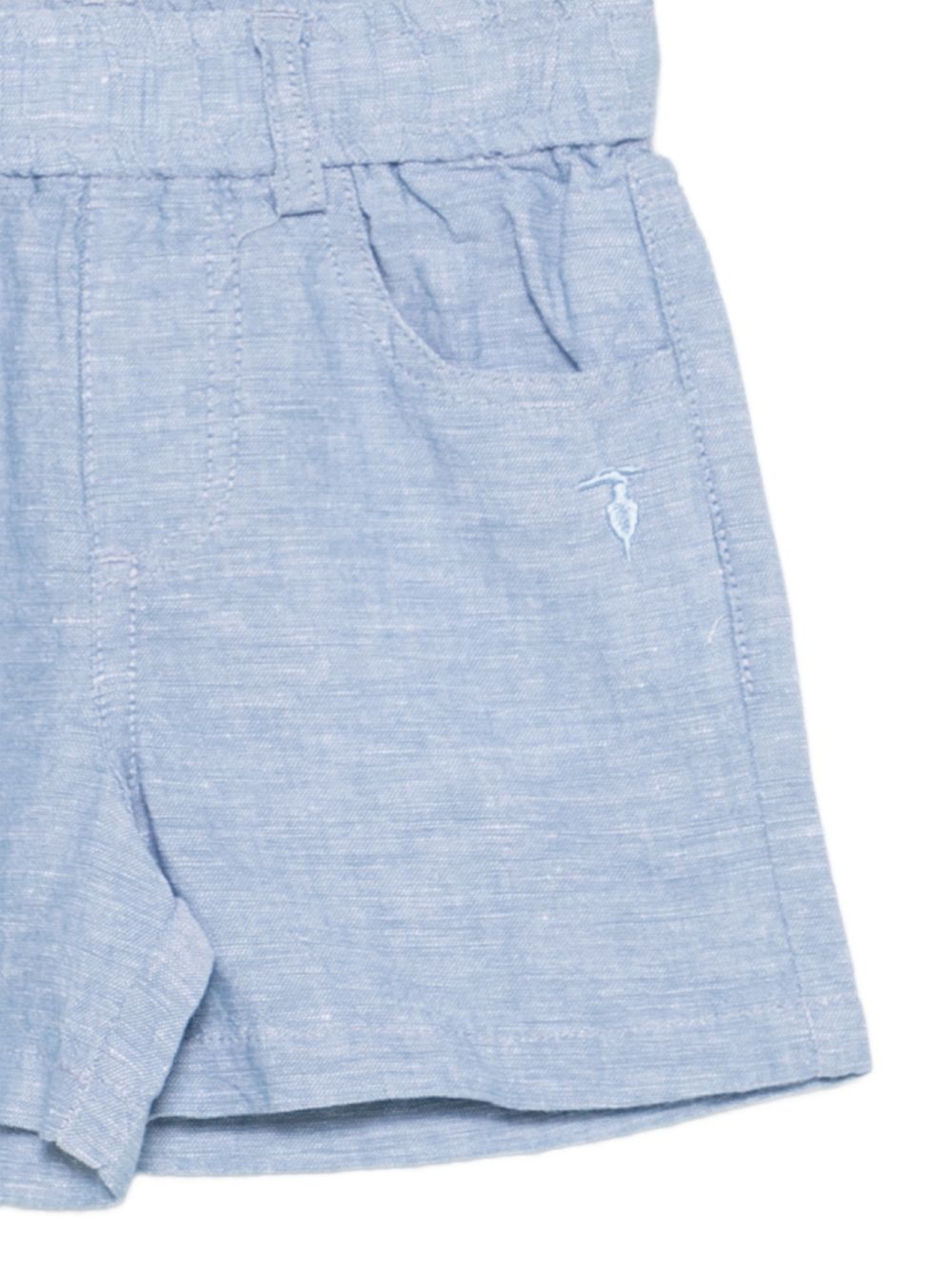 Shorts per neonato TRUSSARDI JUNIOR azzurro con logo ricamato TIP26039BE BLUE RIV. TRUSSARDI KIDS