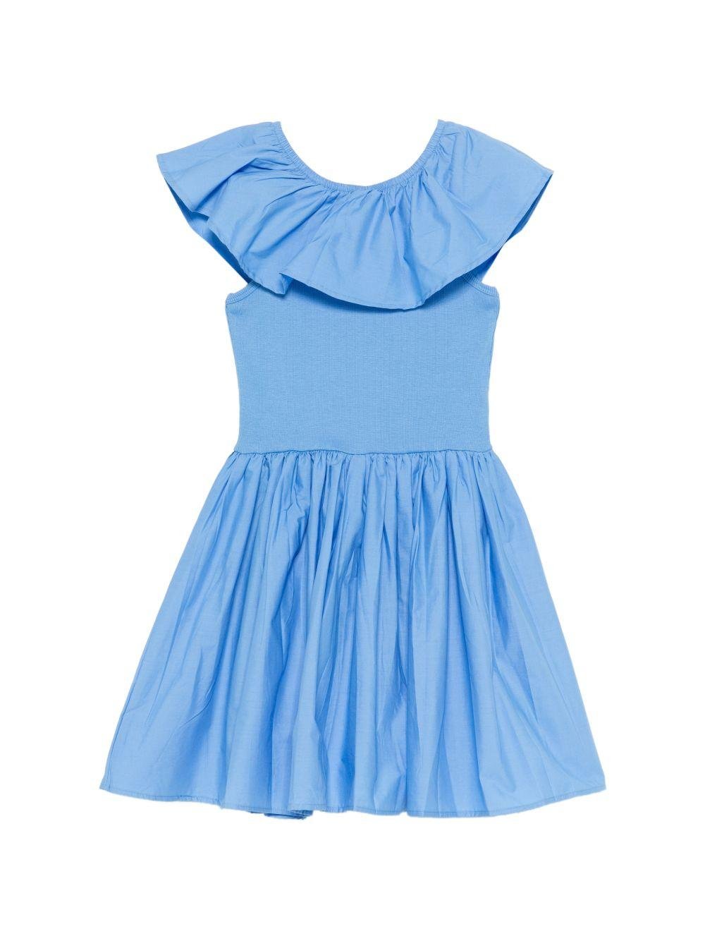 Abito Christal per bambina Molo azzurro con ruches - Rubino Kids