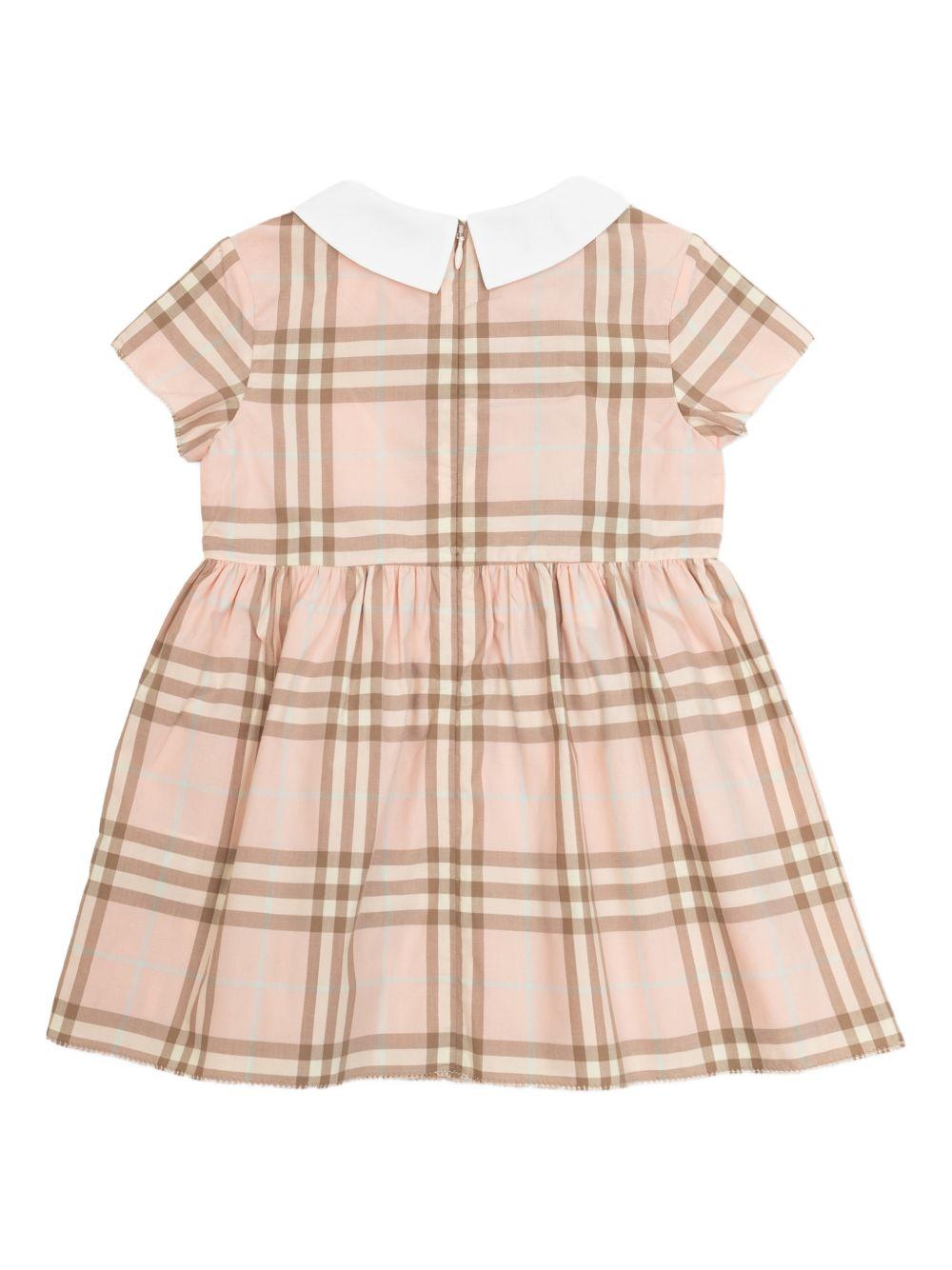 Abito Eadelle per neonata Burberry Kids rosa con motivo a quadri - Rubino Kids