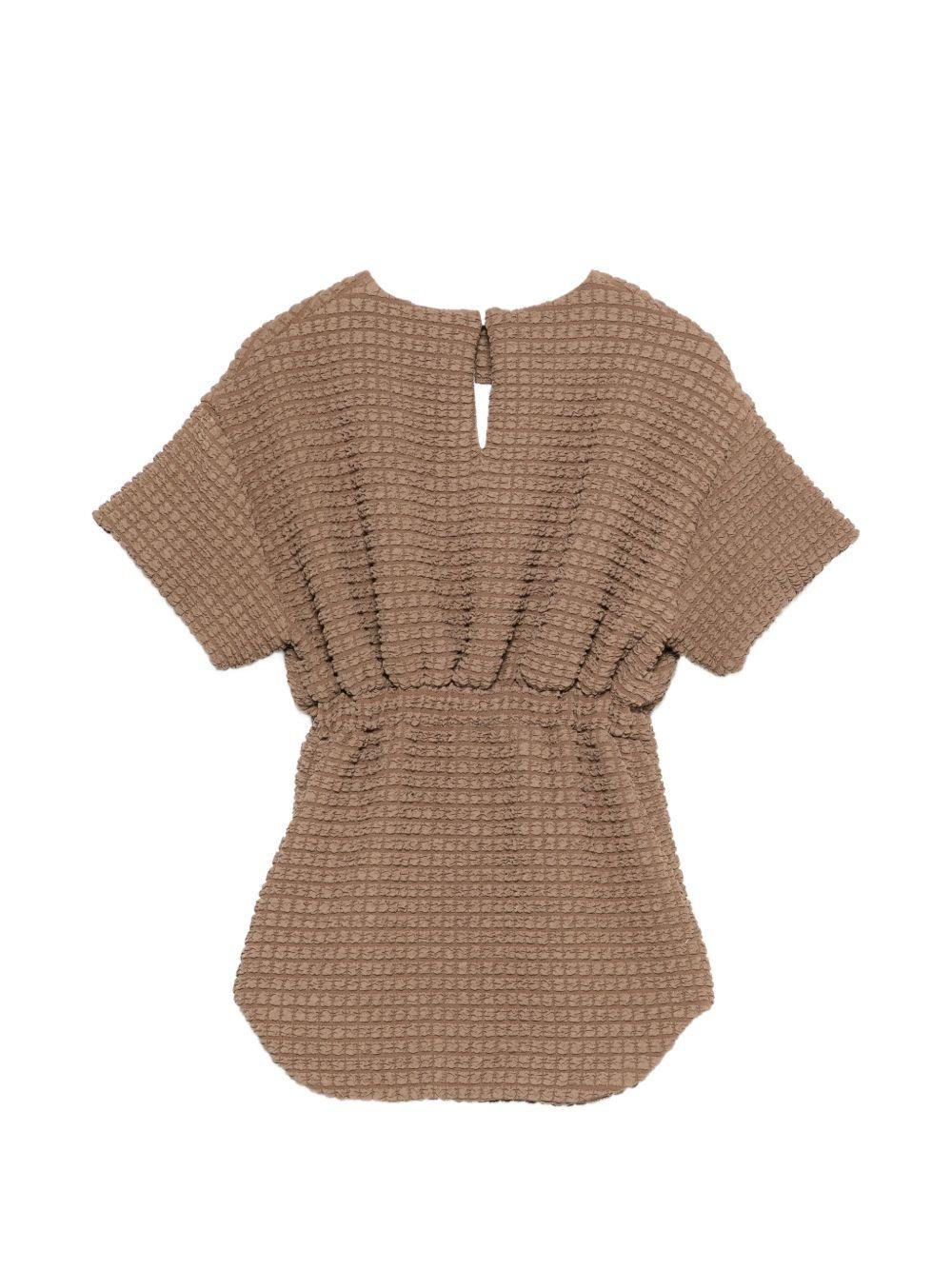 Abito per ambina Douuod Kids marrone con scollo rotondo - Rubino Kids