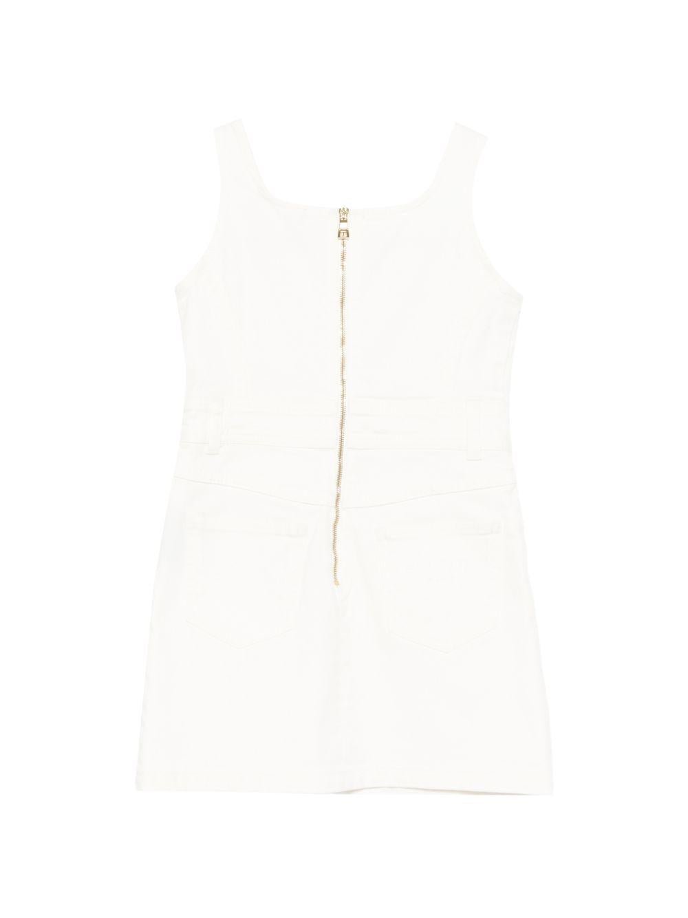 Abito per bambina Balmain Kids bianco con bretelle sottili - Rubino Kids