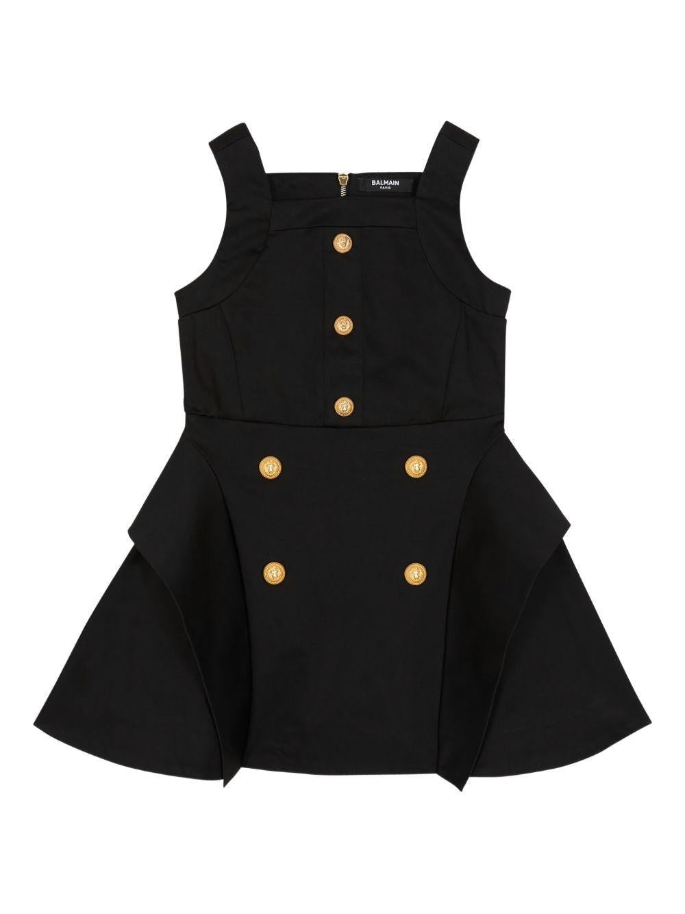Abito per bambina Balmain Kids nero modello svasato - Rubino Kids