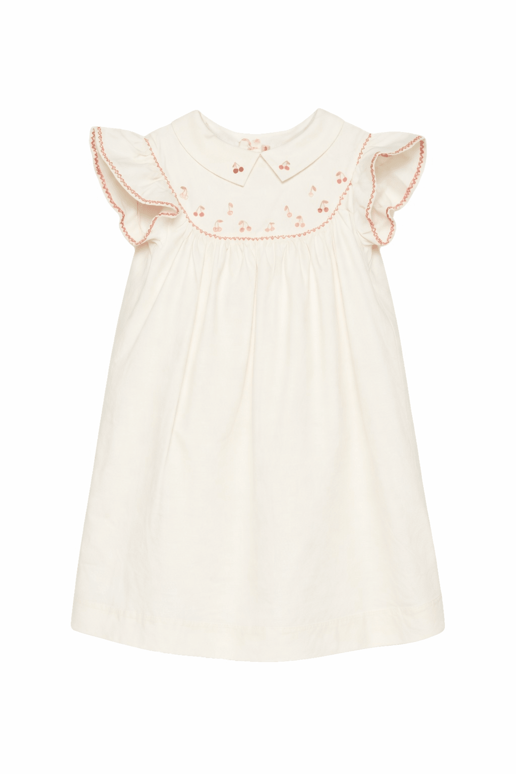 Abito per bambina Bonpoint bianco avorio con colletto a punta - Rubino Kids