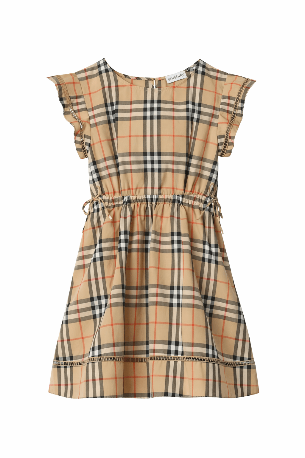 Abito per bambina Burberry Kids beige con motivo Vintage Check - Rubino Kids