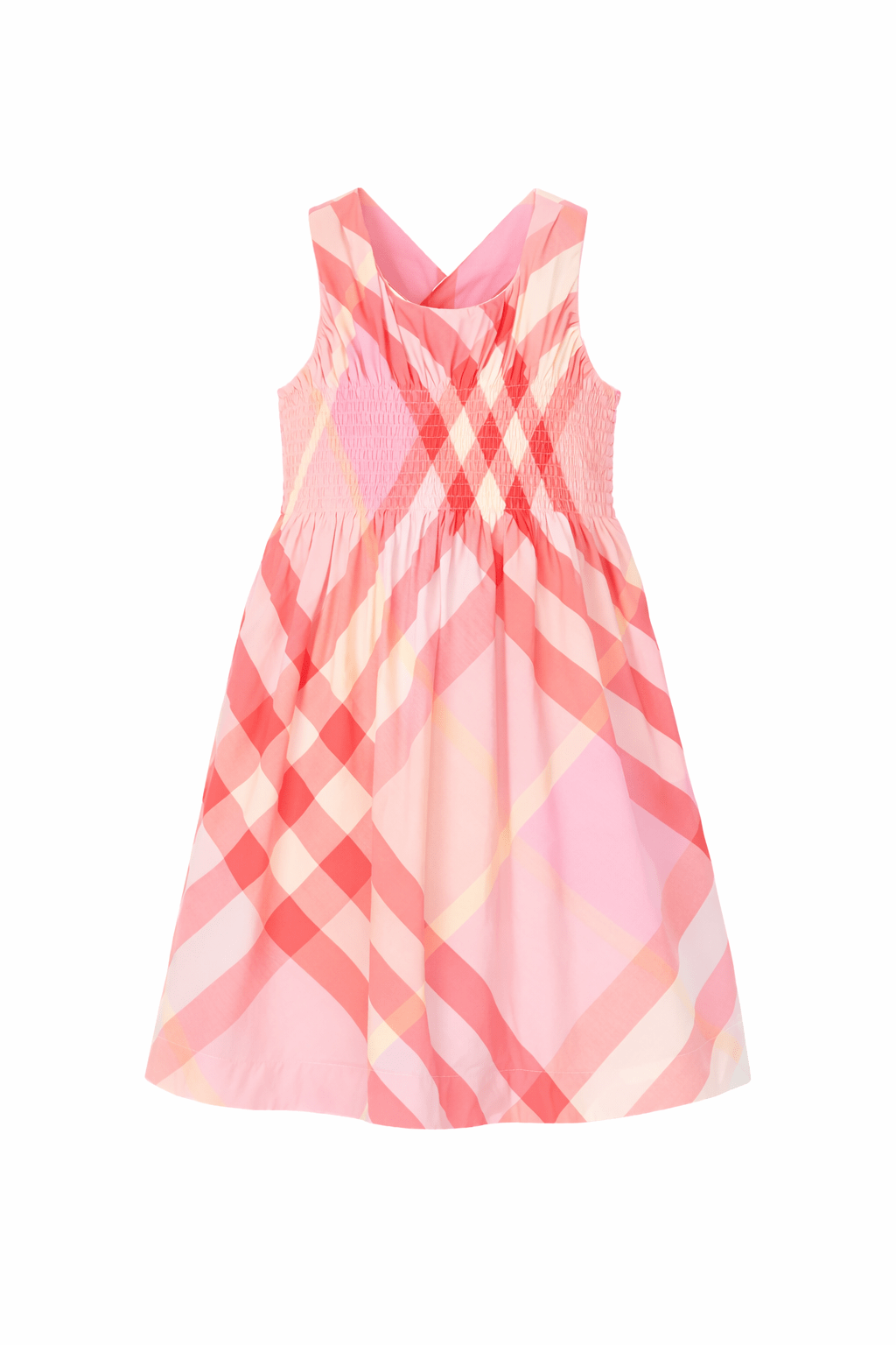 Abito per bambina Burberry Kids rosa con design a quadri - Rubino Kids