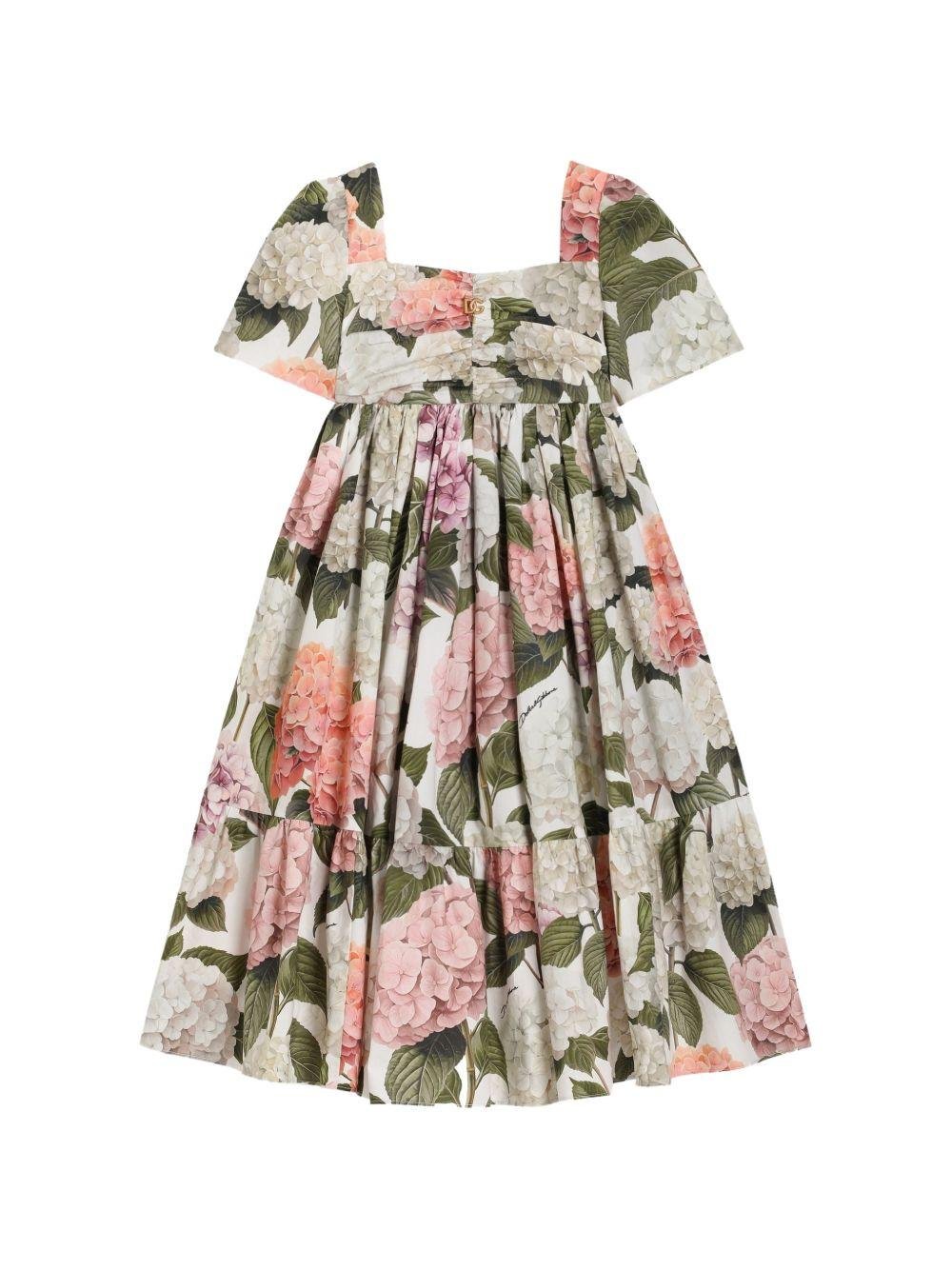 Abito per bambina Dolce & Gabbana Kids multicolore con stampa floreale all - over - Rubino Kids