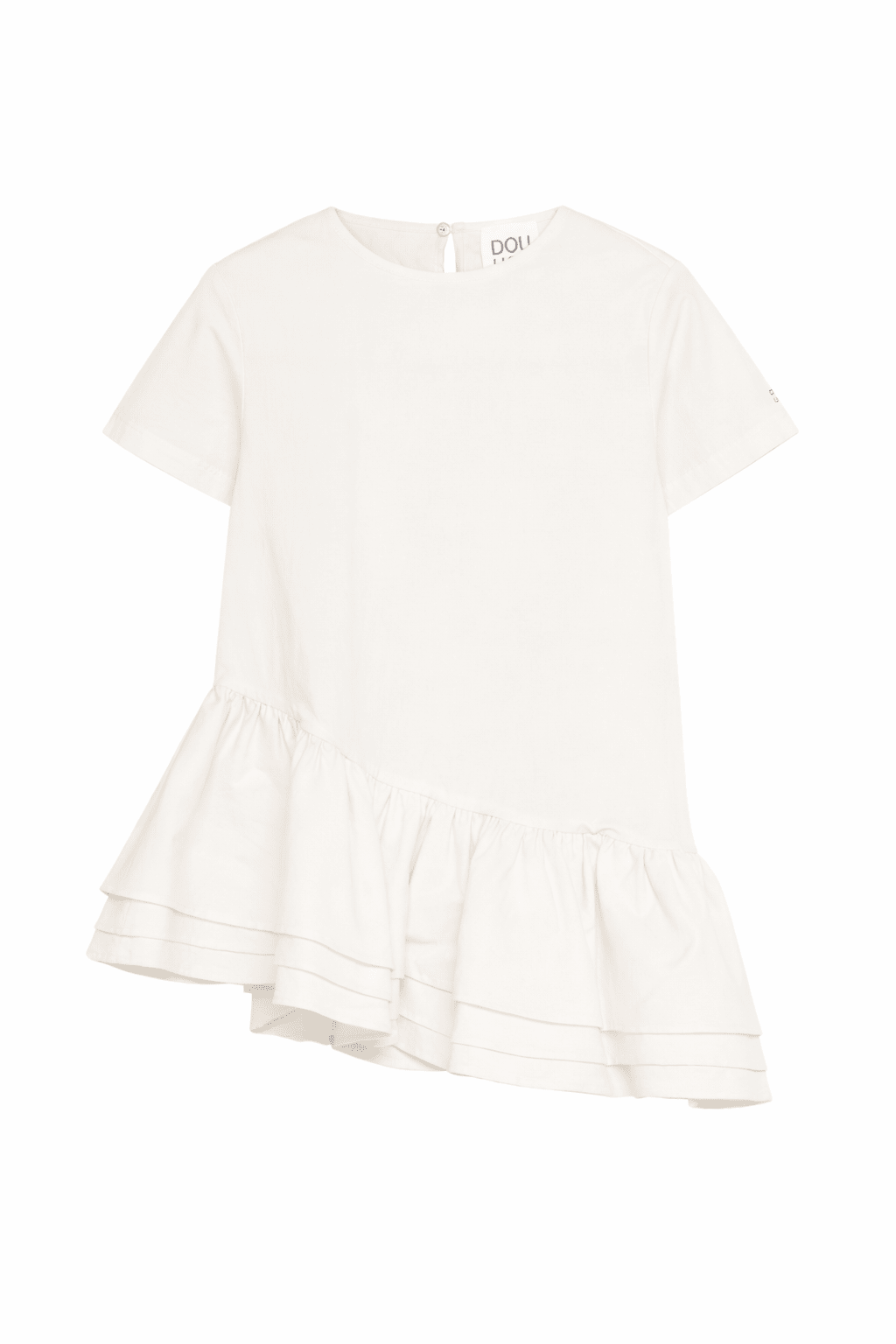 Abito per bambina Douuod Kids bianco con apertura a goccia sul retro - Rubino Kids