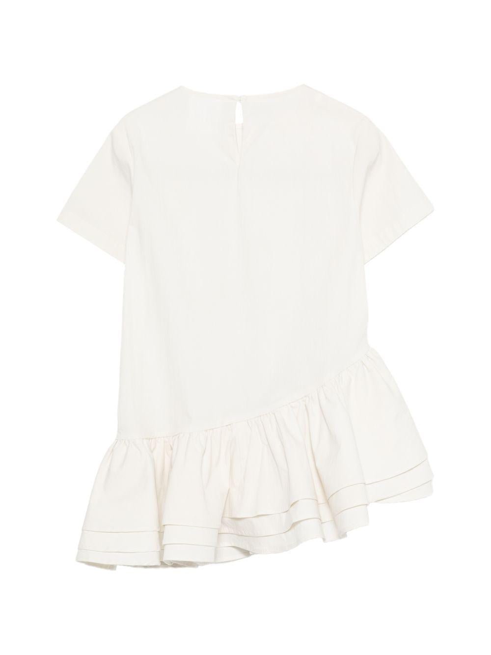 Abito per bambina Douuod Kids bianco con apertura a goccia sul retro - Rubino Kids