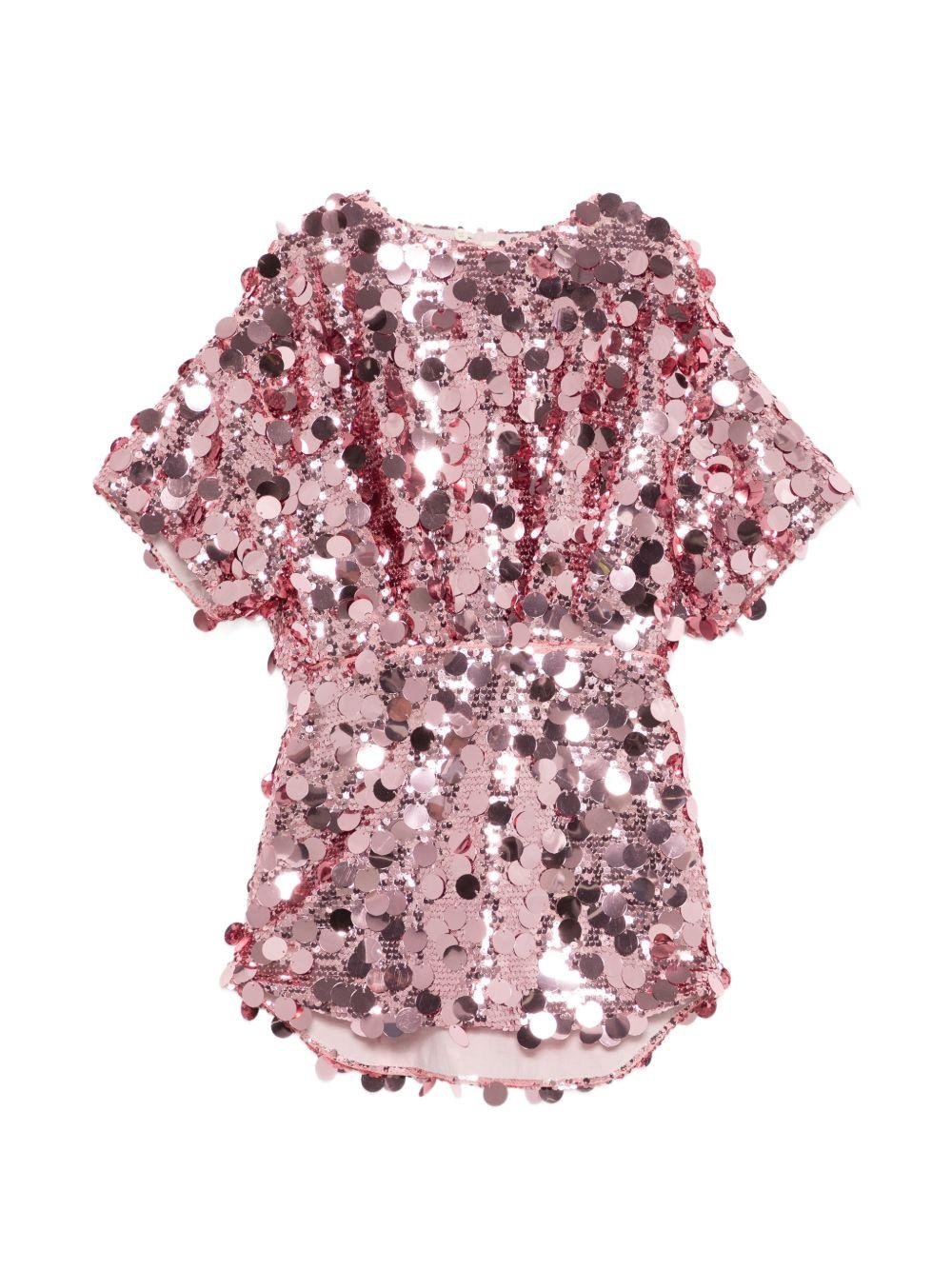 Abito per bambina Douuod Kids rosa orchidea con paillettes - Rubino Kids