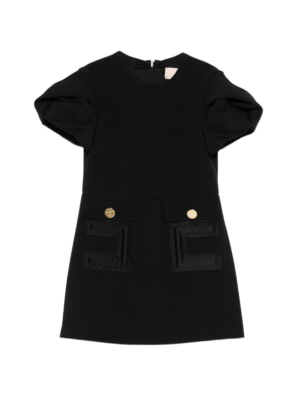 Abito per bambina Elisabetta Franchi La Mia Bambina nero con tasche a patta - Rubino Kids