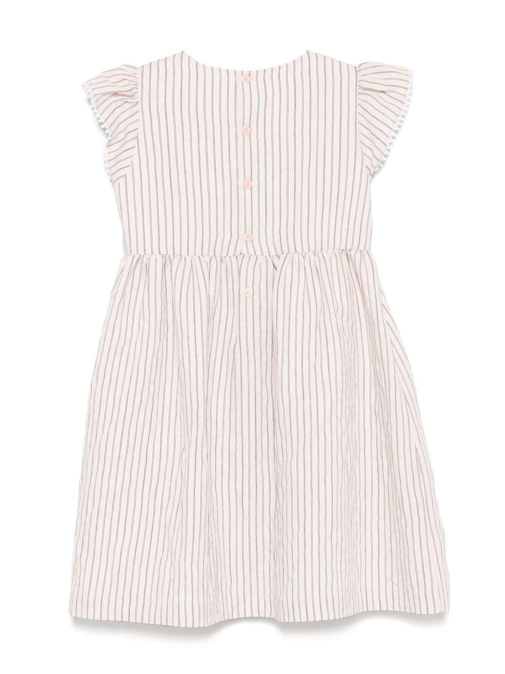 Abito per bambina Il Gufo rosa con motivo a righe verticali - Rubino Kids