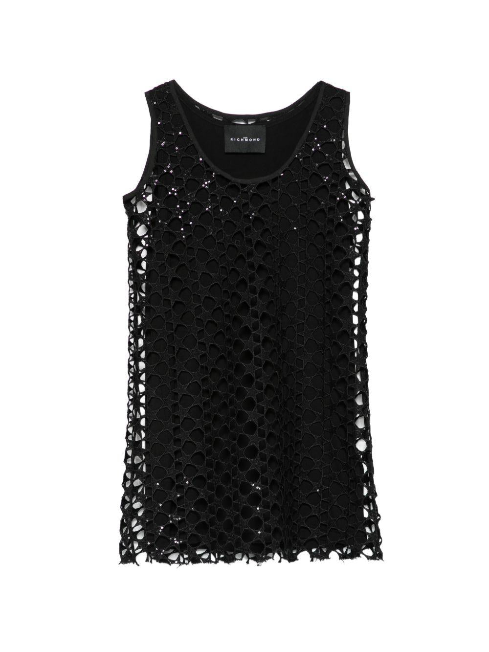 Abito per bambina John Richmond nero con decorazione in paillettes - Rubino Kids