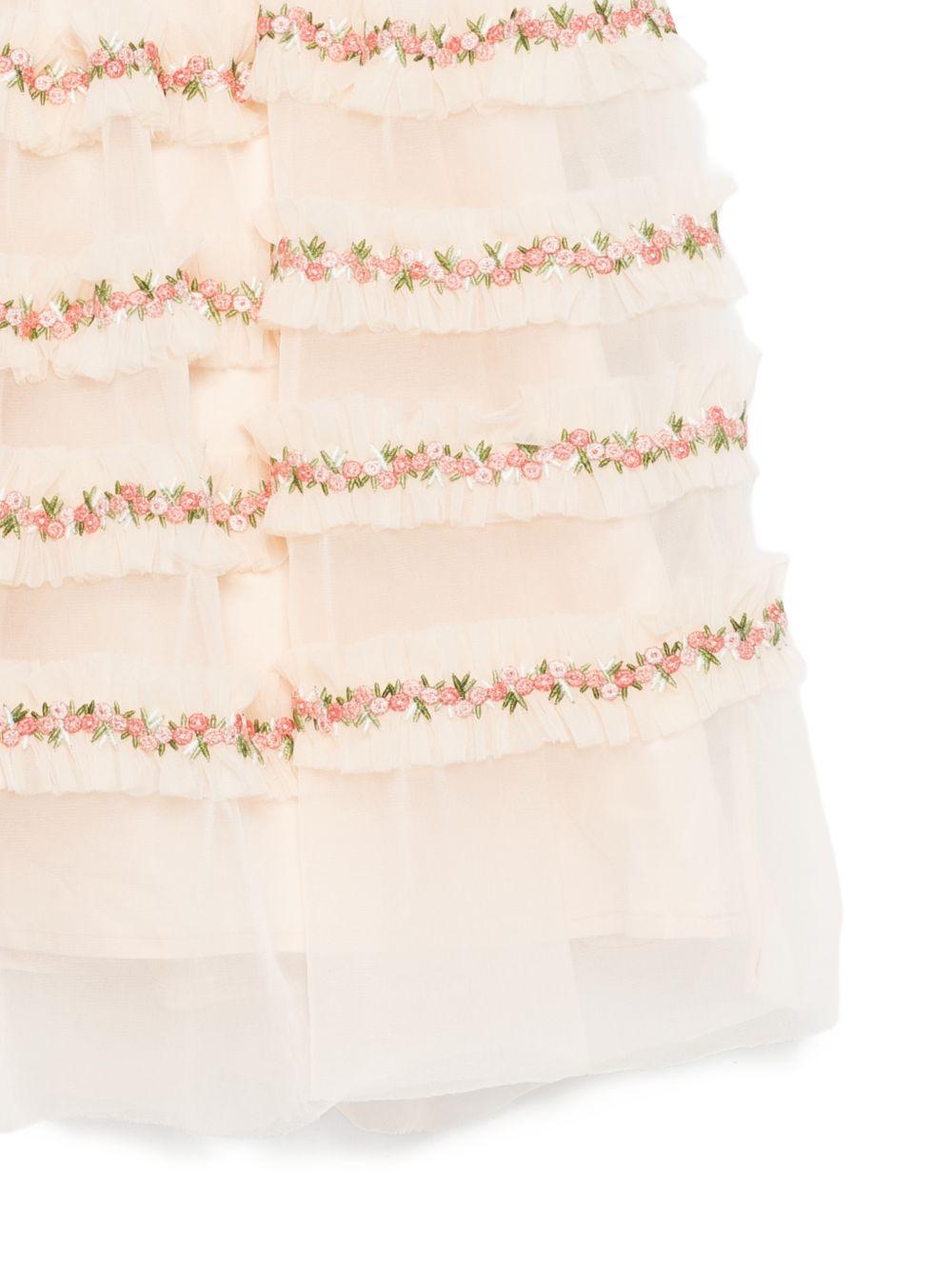 Abito per bambina Konges Sløjd bianco con decorazione a fiori - Rubino Kids