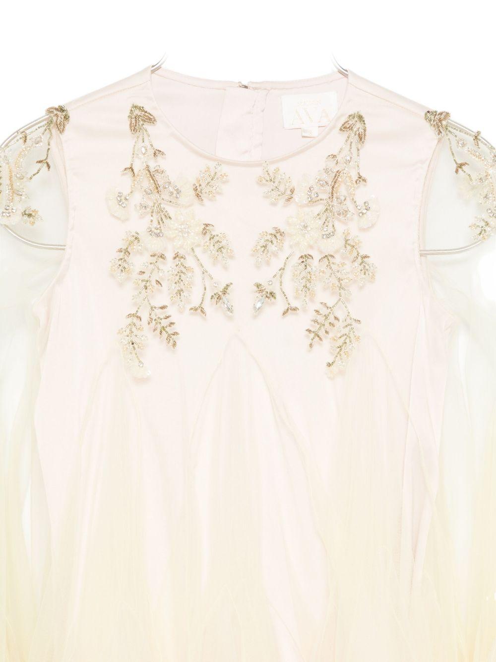 Abito per bambina Maison Ava giallo con decorazione con cristalli - Rubino Kids