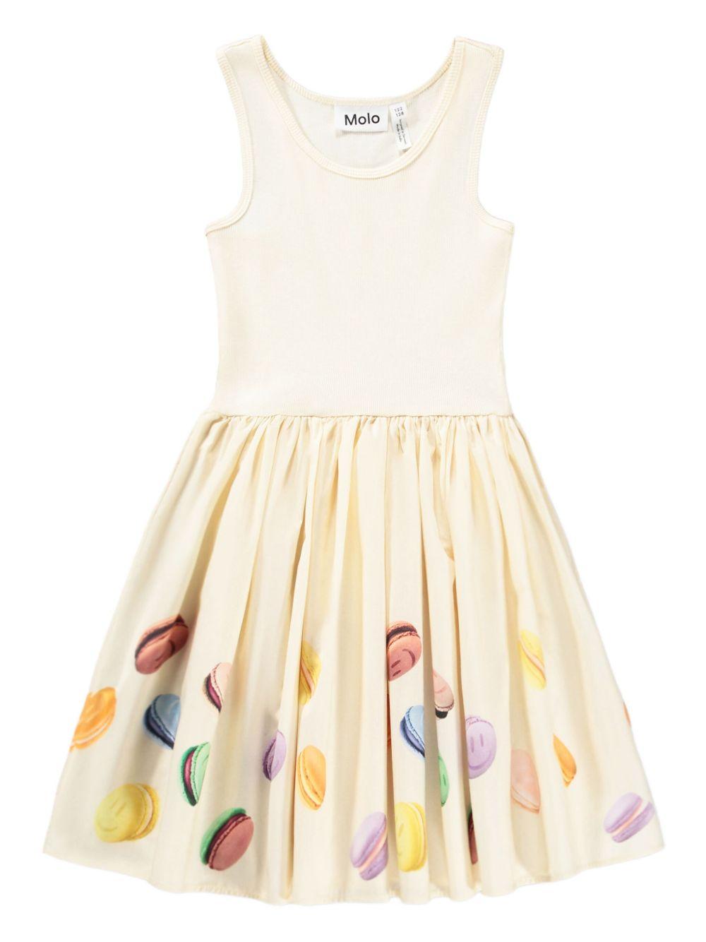 Abito per bambina Molo giallo con stampa macarons - Rubino Kids